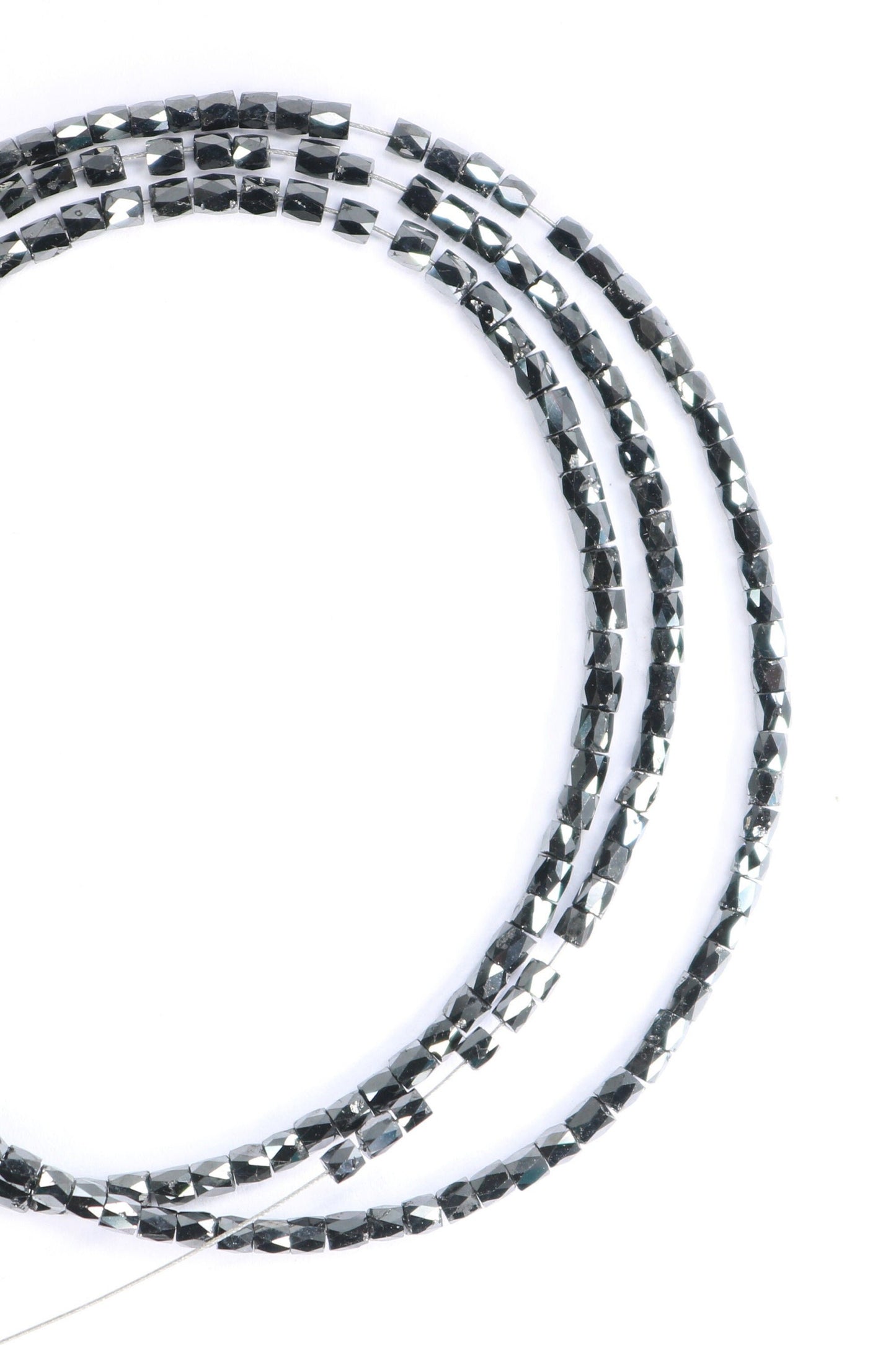 Natural Raw Black Diamond Beads | One-of-a-Kind Art Deco & Retro Necklace | Unique Vintage Jewelry Handmade Craft Supplies for Women