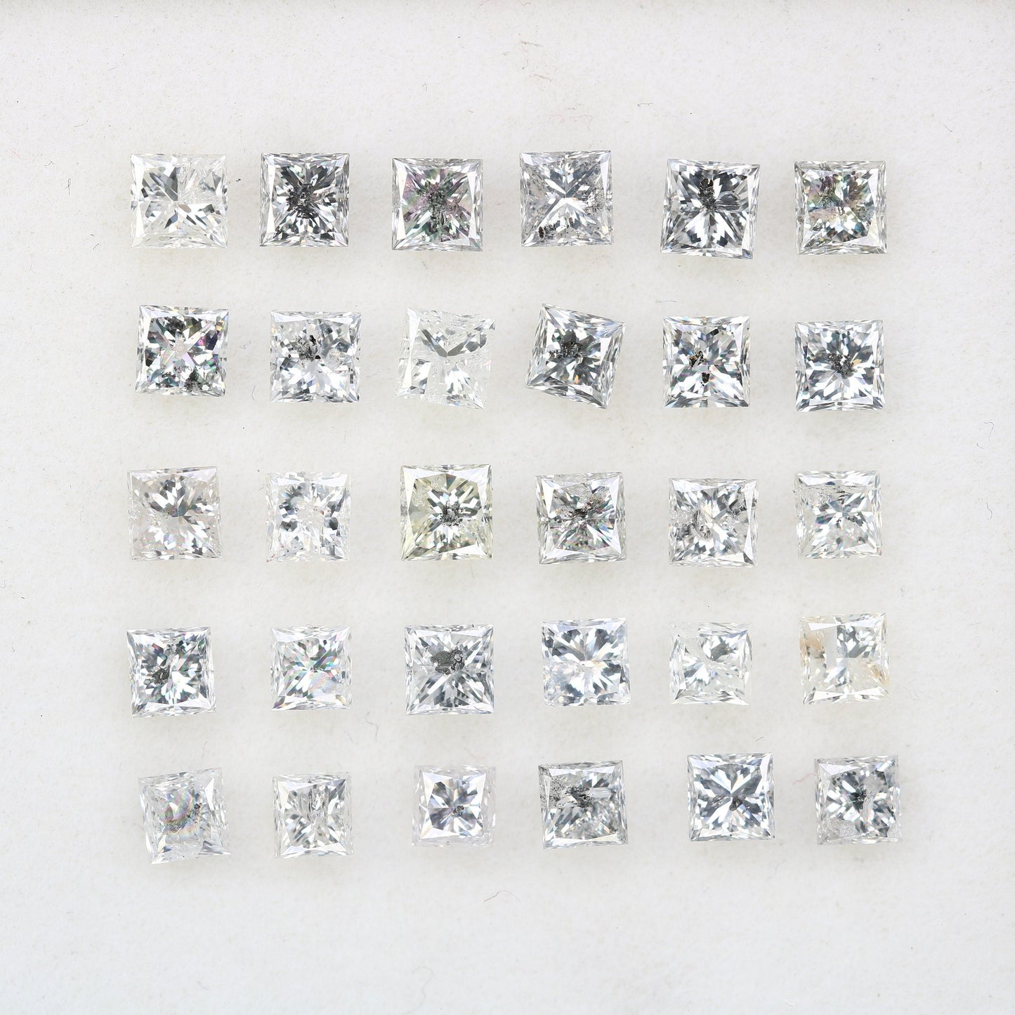 Unique Princess Cut Salt and Pepper Diamonds | Loose Galaxy-Inspired Gemstones for Engagement Rings | Mixed Shape Jewelry Gifts