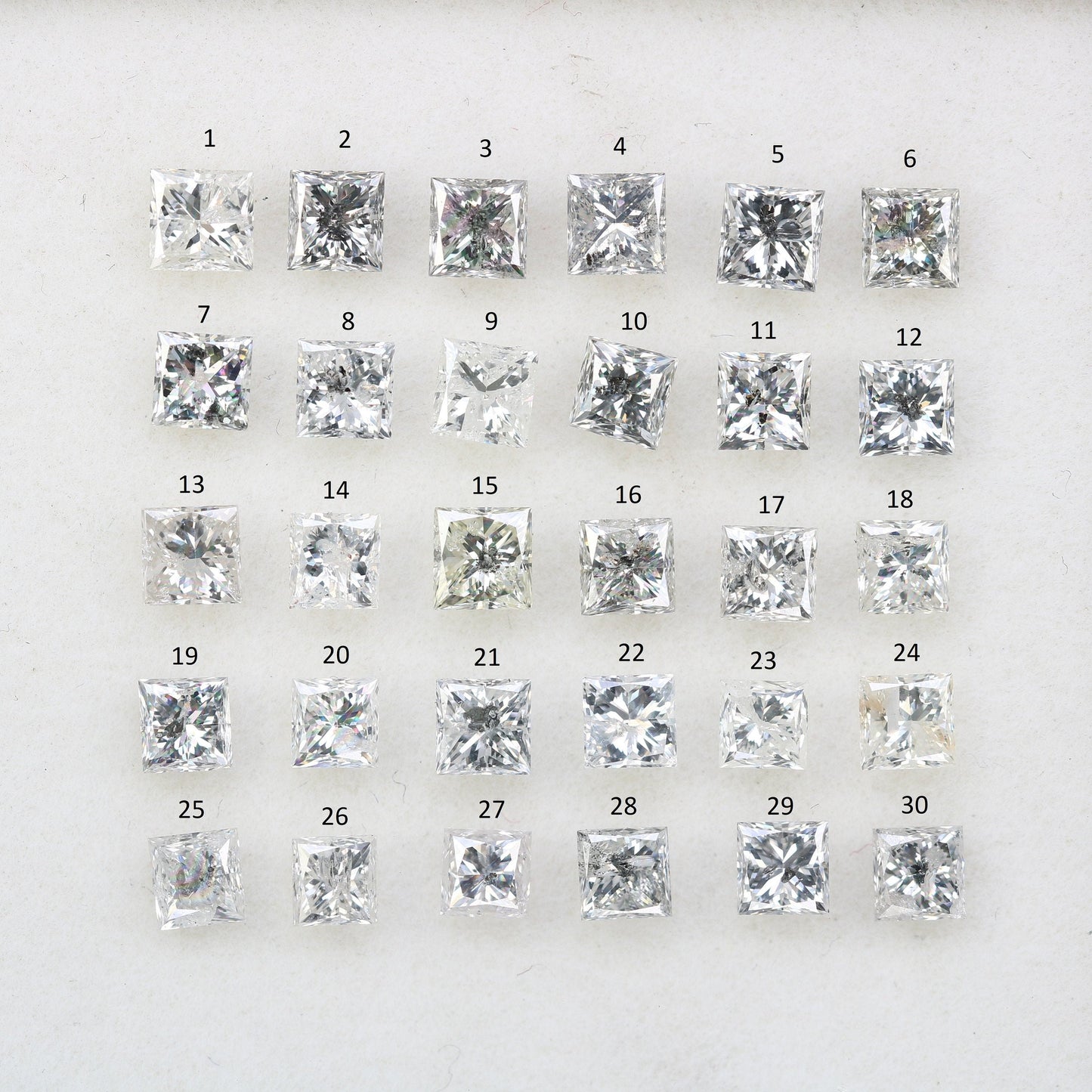 Unique Princess Cut Salt and Pepper Diamonds | Loose Galaxy-Inspired Gemstones for Engagement Rings | Mixed Shape Jewelry Gifts