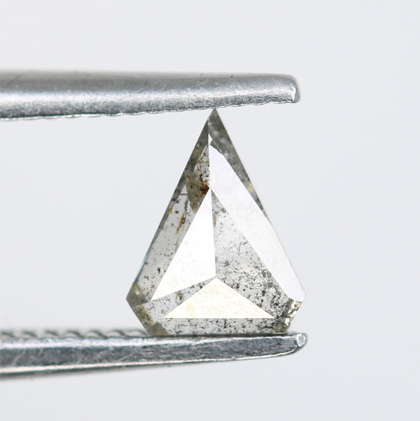 0.33 CT Unique Shield Cut Salt and Pepper Diamond For handmade necklace pendant Black/Grey crystal Diamond for Engagement Gold Ring Gift