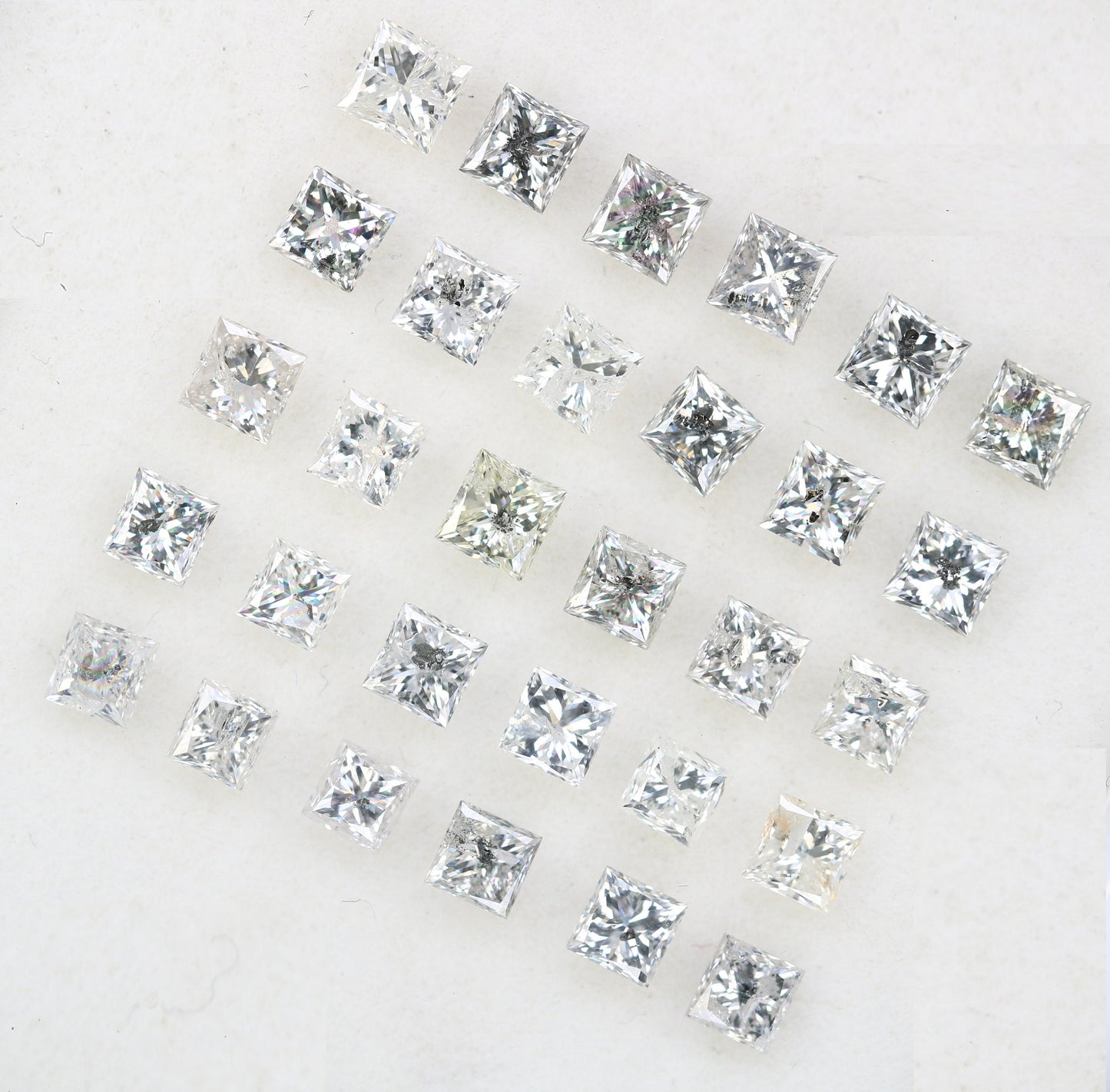 Unique Princess Cut Salt and Pepper Diamonds | Loose Galaxy-Inspired Gemstones for Engagement Rings | Mixed Shape Jewelry Gifts