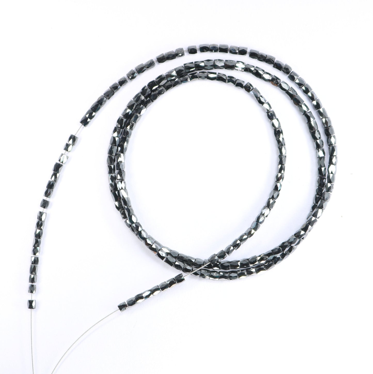 Natural Raw Black Diamond Beads | One-of-a-Kind Art Deco & Retro Necklace | Unique Vintage Jewelry Handmade Craft Supplies for Women