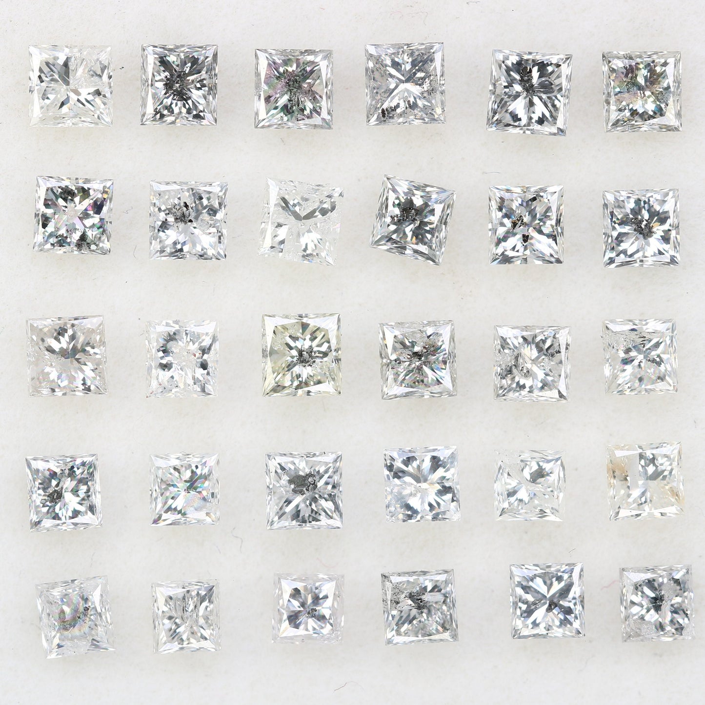 Unique Princess Cut Salt and Pepper Diamonds | Loose Galaxy-Inspired Gemstones for Engagement Rings | Mixed Shape Jewelry Gifts
