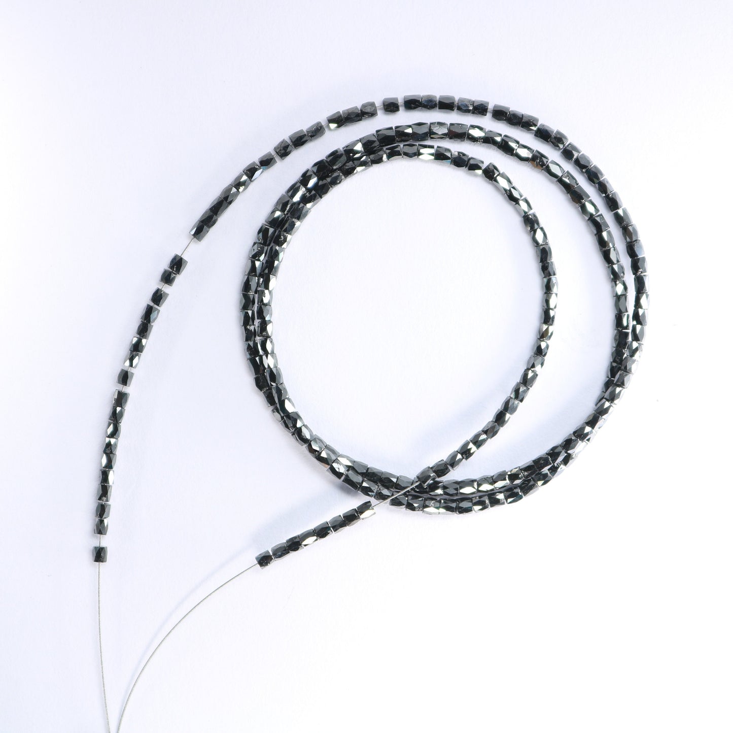 Natural Raw Black Diamond Beads | One-of-a-Kind Art Deco & Retro Necklace | Unique Vintage Jewelry Handmade Craft Supplies for Women
