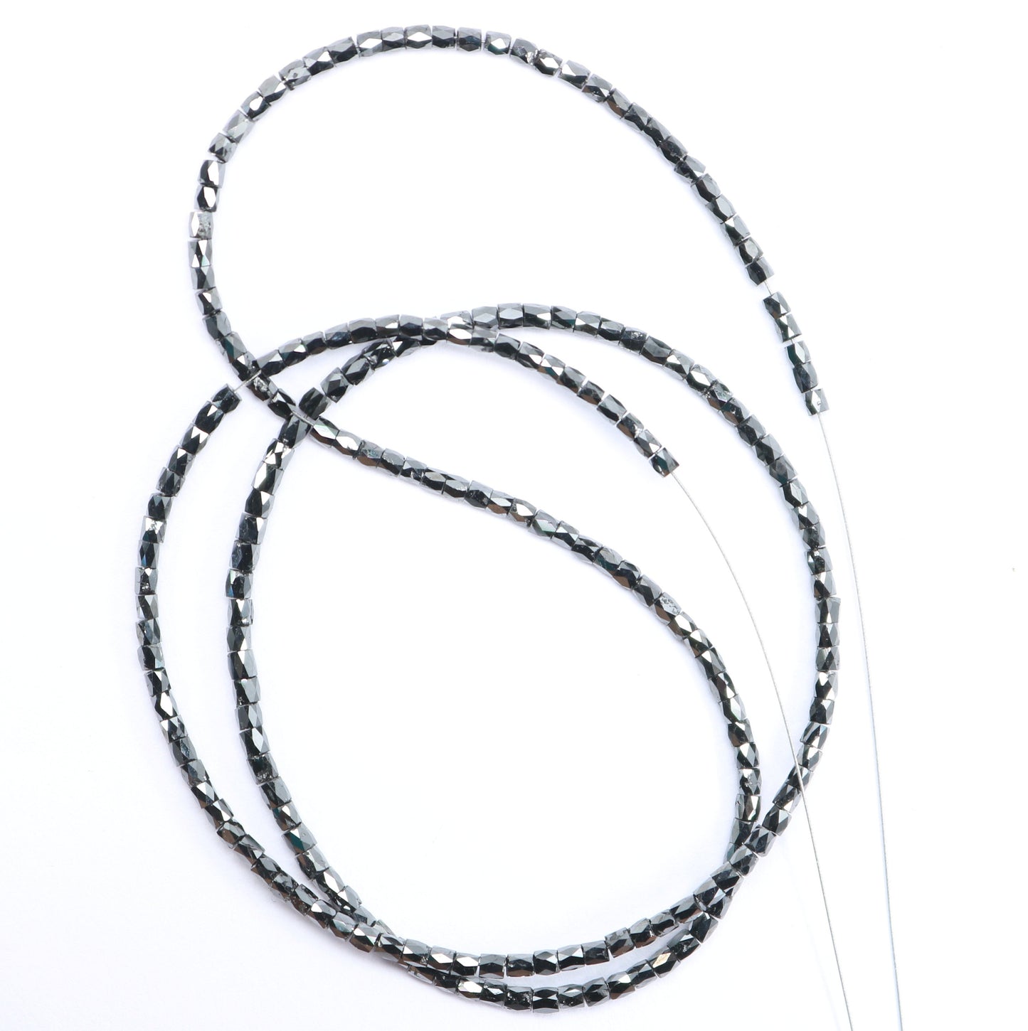 Natural Raw Black Diamond Beads | One-of-a-Kind Art Deco & Retro Necklace | Unique Vintage Jewelry Handmade Craft Supplies for Women