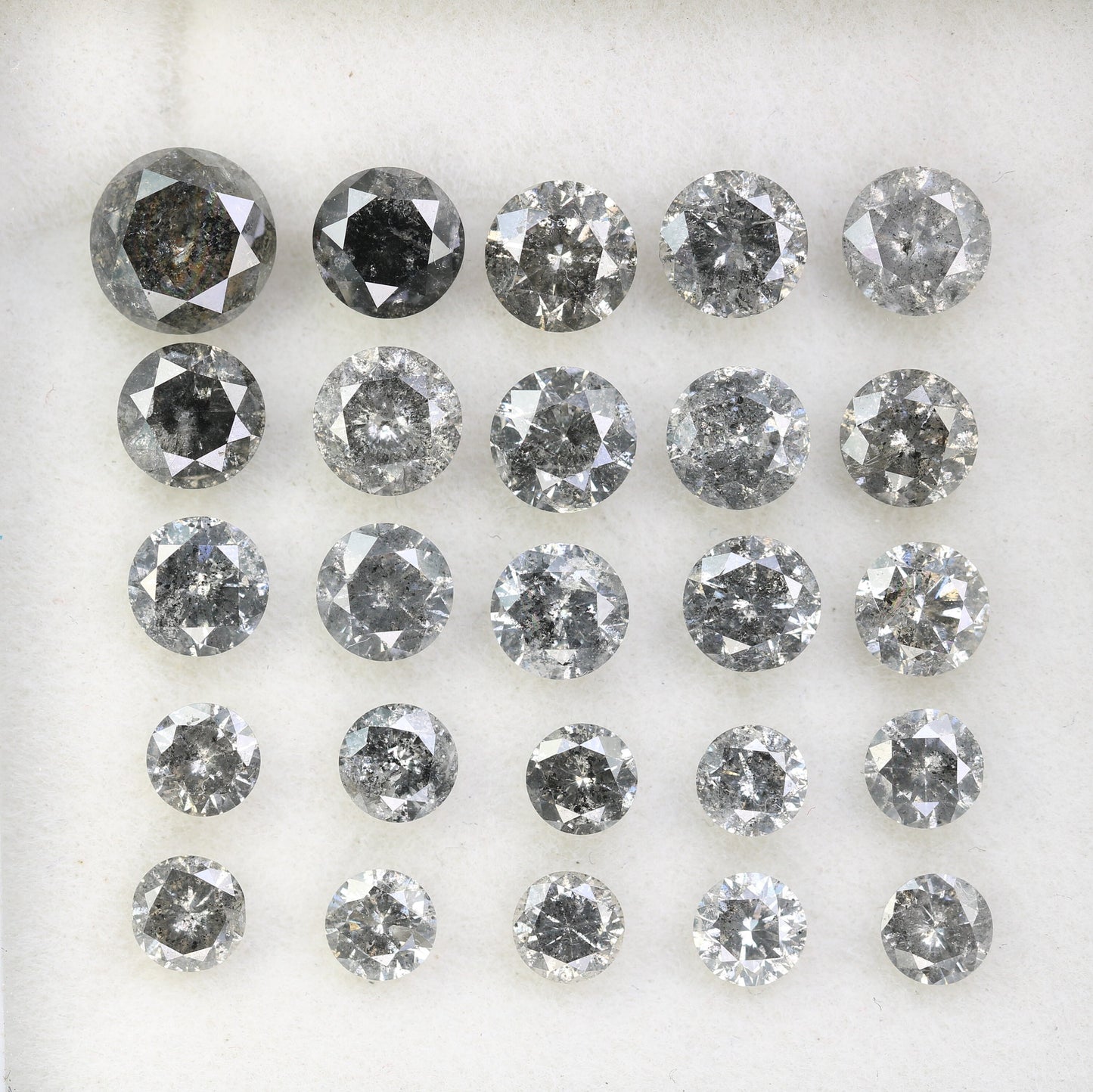 Round Rose Cut Salt and Pepper Diamonds | Antique Loose Gemstones for Jewelry | Unique Fancy Diamonds for Men and Women Gifts
