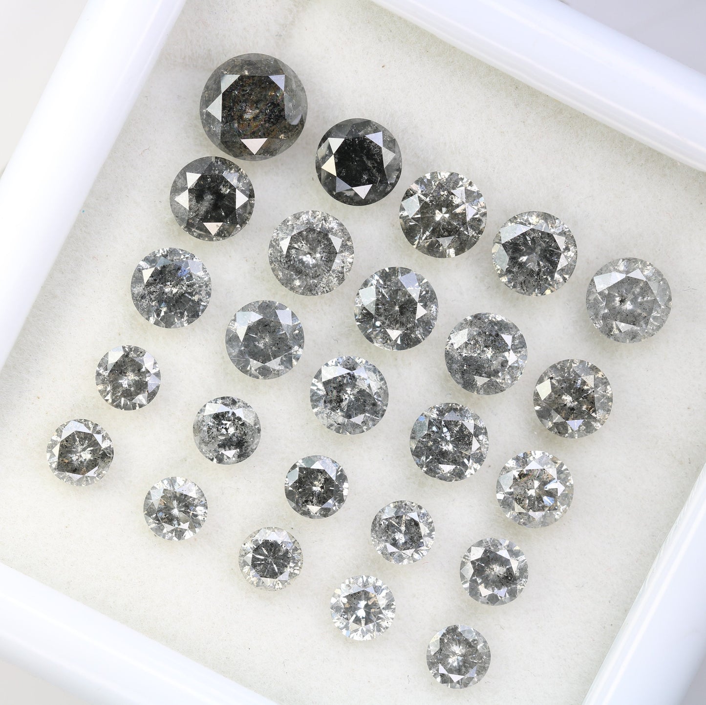 Round Rose Cut Salt and Pepper Diamonds | Antique Loose Gemstones for Jewelry | Unique Fancy Diamonds for Men and Women Gifts