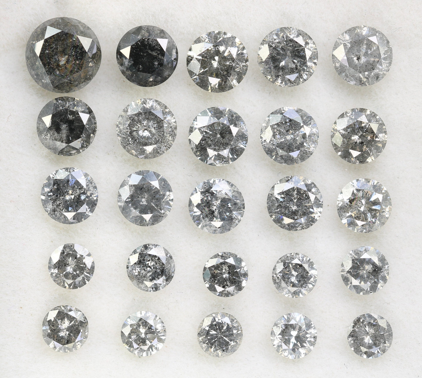 Round Rose Cut Salt and Pepper Diamonds | Antique Loose Gemstones for Jewelry | Unique Fancy Diamonds for Men and Women Gifts