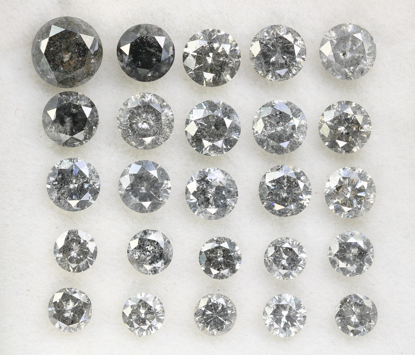 Round Rose Cut Salt and Pepper Diamonds | Antique Loose Gemstones for Jewelry | Unique Fancy Diamonds for Men and Women Gifts