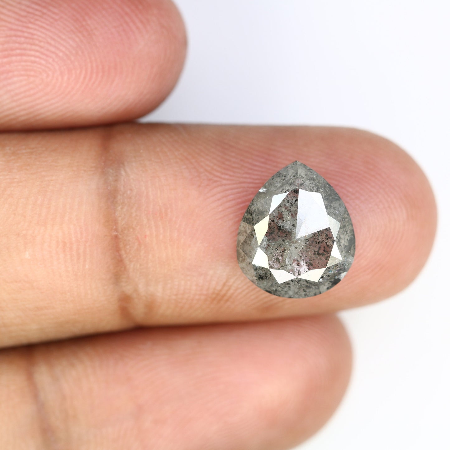 4.20 CT Pear Salt and Pepper Grey Galaxy Diamond | Anniversary Ring Gem | Perfect Gift for Wife, Girlfriend, or Daughter