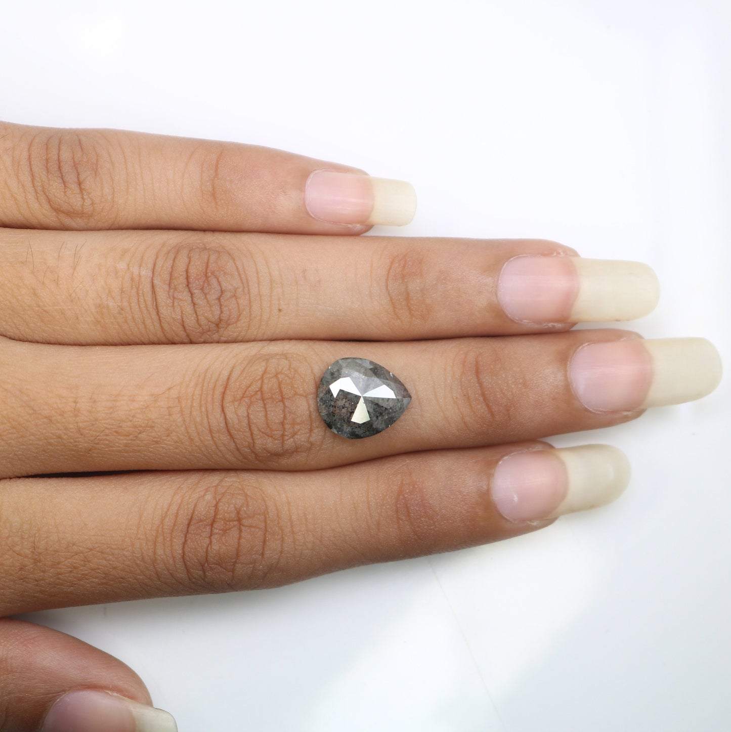 4.20 CT Pear Salt and Pepper Grey Galaxy Diamond | Anniversary Ring Gem | Perfect Gift for Wife, Girlfriend, or Daughter