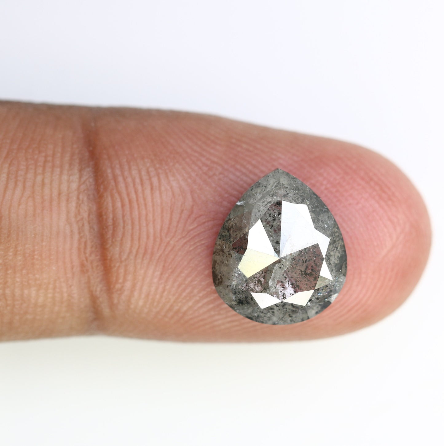 4.20 CT Pear Salt and Pepper Grey Galaxy Diamond | Anniversary Ring Gem | Perfect Gift for Wife, Girlfriend, or Daughter