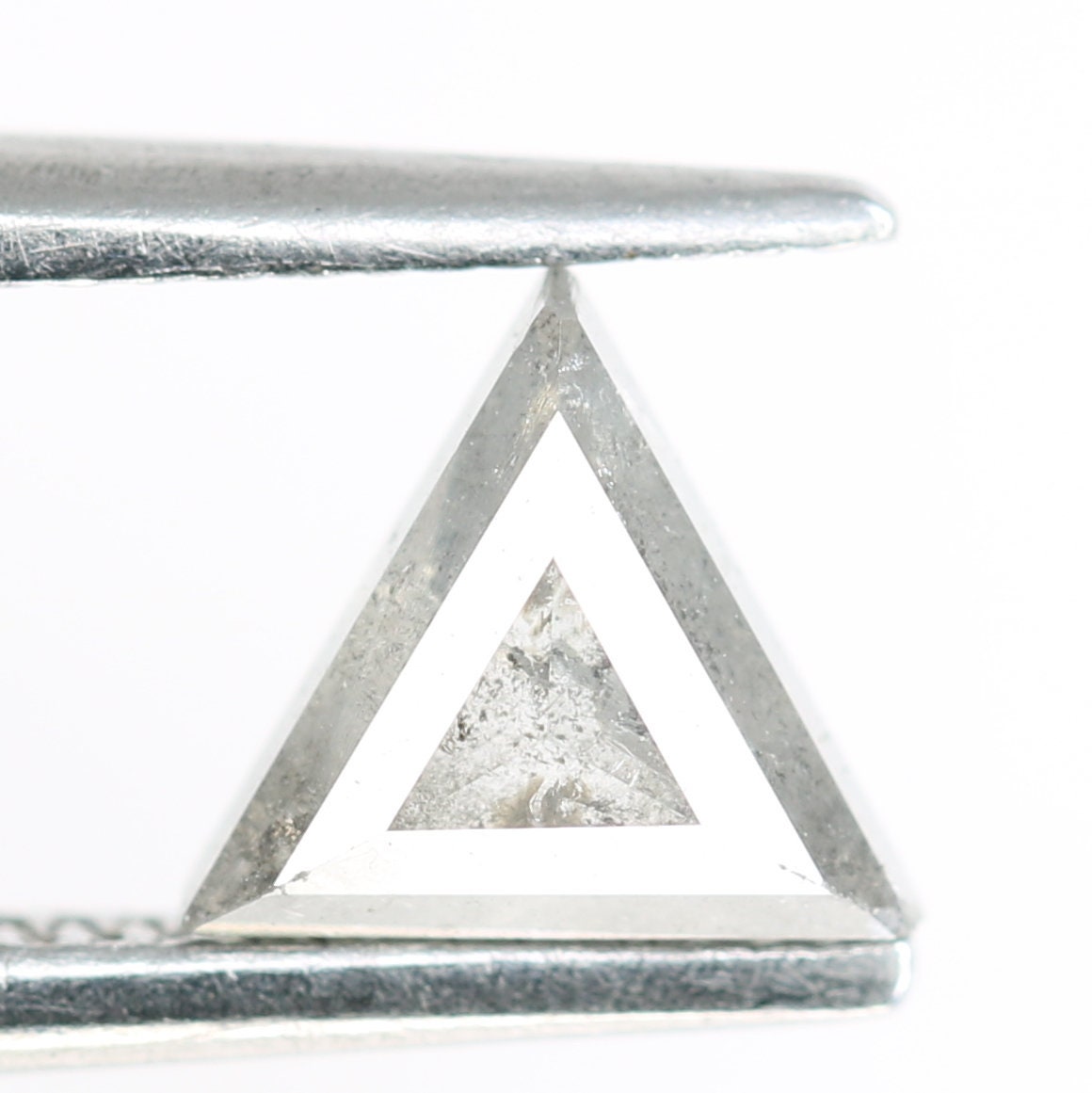 0.47 CT Salt and Pepper Triangle Cut Loose Diamond, Natural Grey Diamonds, For bracelet & pendant necklace, Victorian jewelry women gift