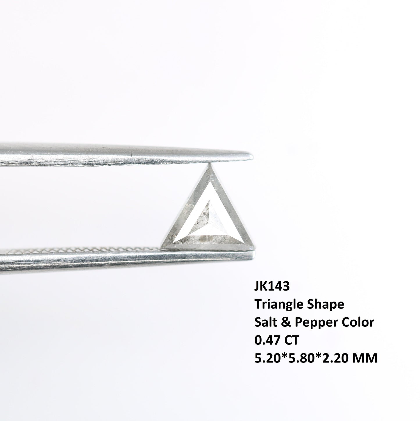 0.47 CT Salt and Pepper Triangle Cut Loose Diamond, Natural Grey Diamonds, For bracelet & pendant necklace, Victorian jewelry women gift