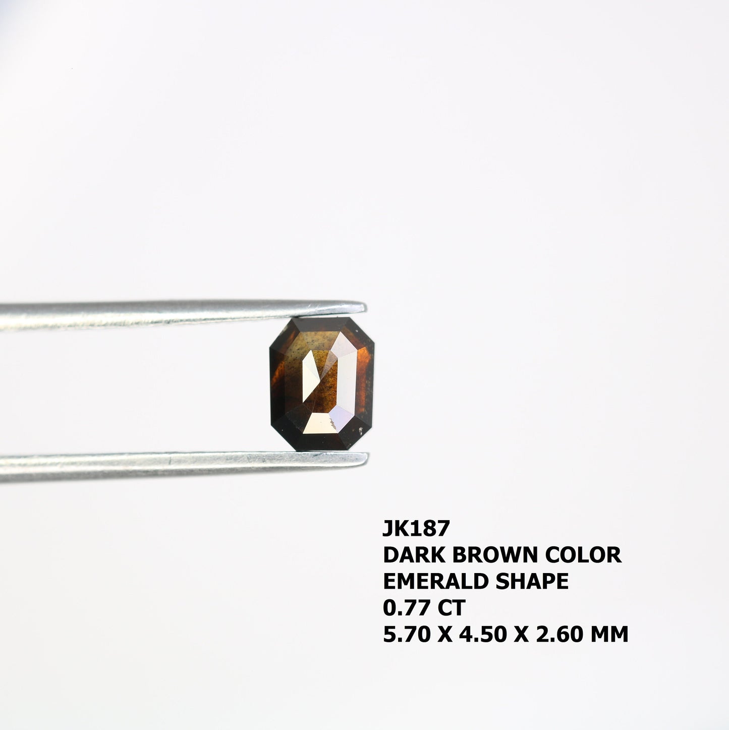 Fancy Brown Salt and Pepper Emerald Shape Diamond - Natural Loose Emerald Cut Diamond - Ideal for Emerald Engagement Ring
