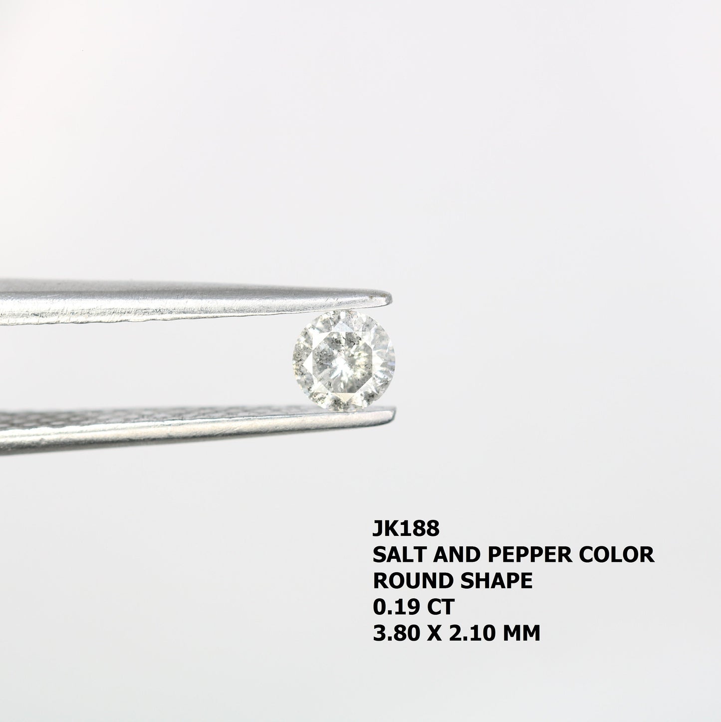 0.19 CT Natural Salt and Pepper Diamond - Round Brilliant Cut - Unique Design For Ring, Earring, Necklace Jewellery Making Diamonds