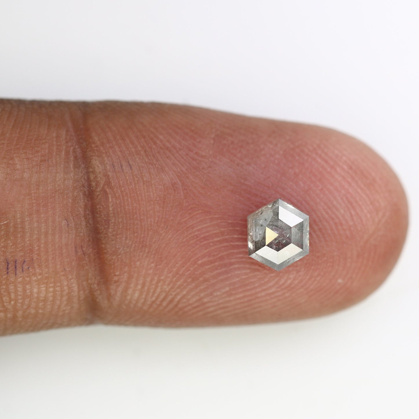 0.90 CT Hexagon Cut Salt and Pepper Diamond - Natural Hexagon Diamond - Salt and Pepper Ring - Gift for Wifey - Gift for mother - jewelry