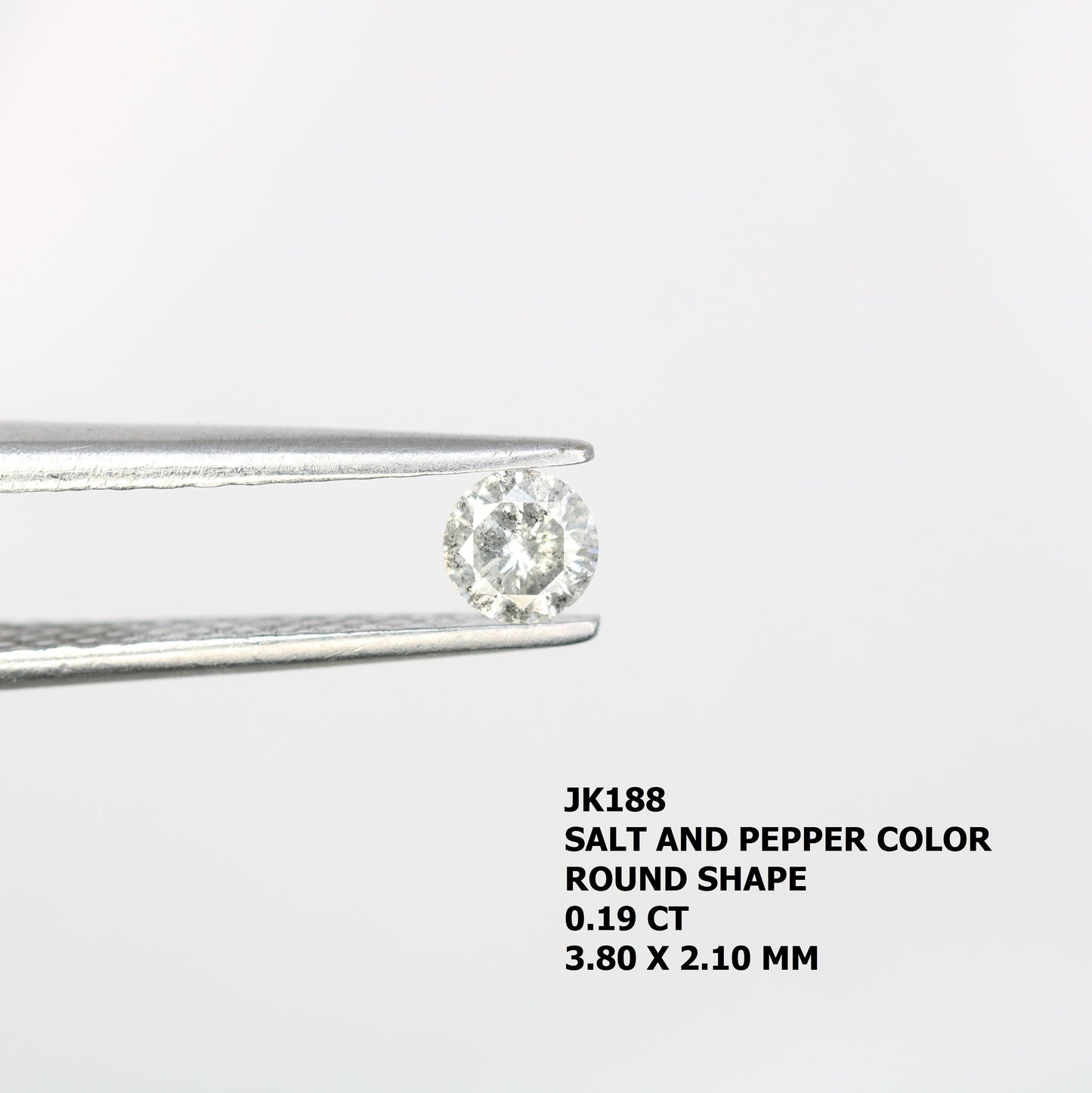 0.19 CT Natural Salt and Pepper Diamond - Round Brilliant Cut - Unique Design For Ring, Earring, Necklace Jewellery Making Diamonds