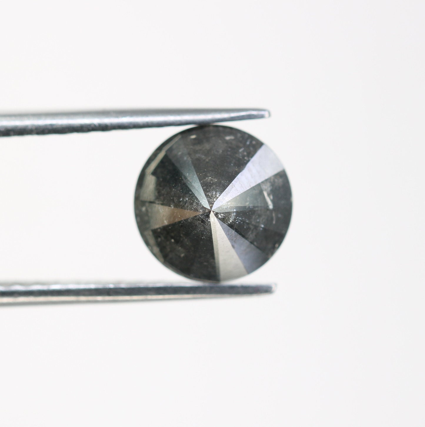 2.30 CT Round Brilliant Black Salt and Pepper Diamond for Unique Engagement Rings | Natural Rustic Diamond for Custom Gold Style Jewelry