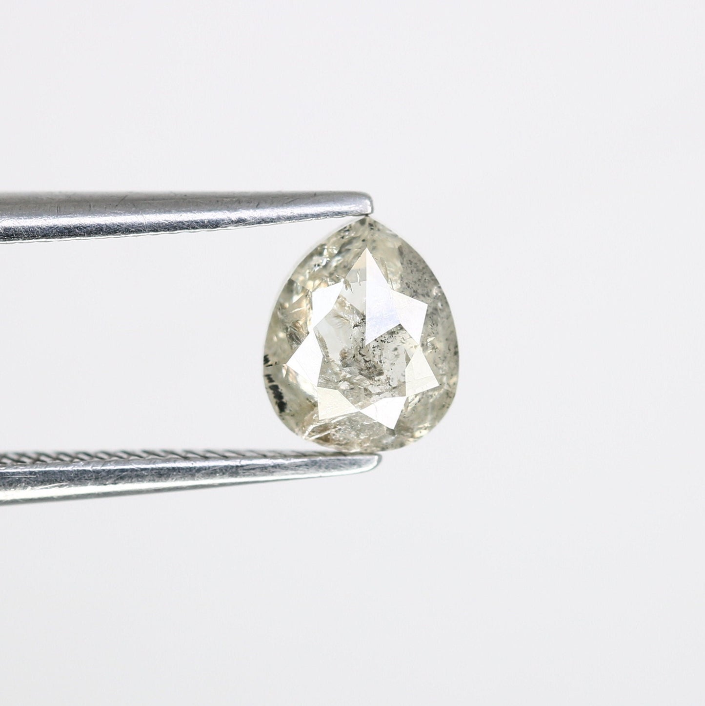 0.88 CT Rose Cut Pear Salt and Pepper Galaxy Diamond For Bezel RingFor Gold Ring Diamonds