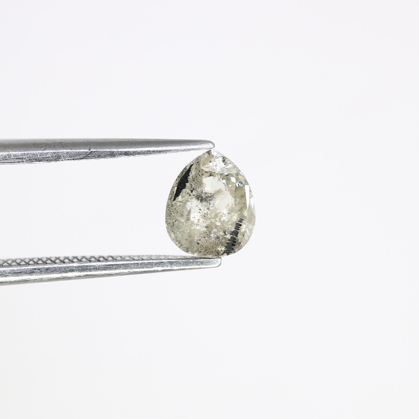 0.88 CT Rose Cut Pear Salt and Pepper Galaxy Diamond For Bezel RingFor Gold Ring Diamonds