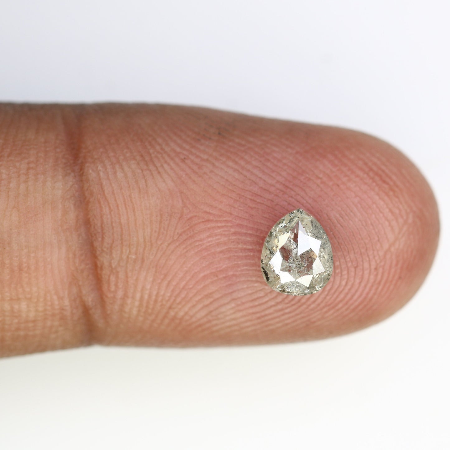 0.88 CT Rose Cut Pear Salt and Pepper Galaxy Diamond For Bezel RingFor Gold Ring Diamonds