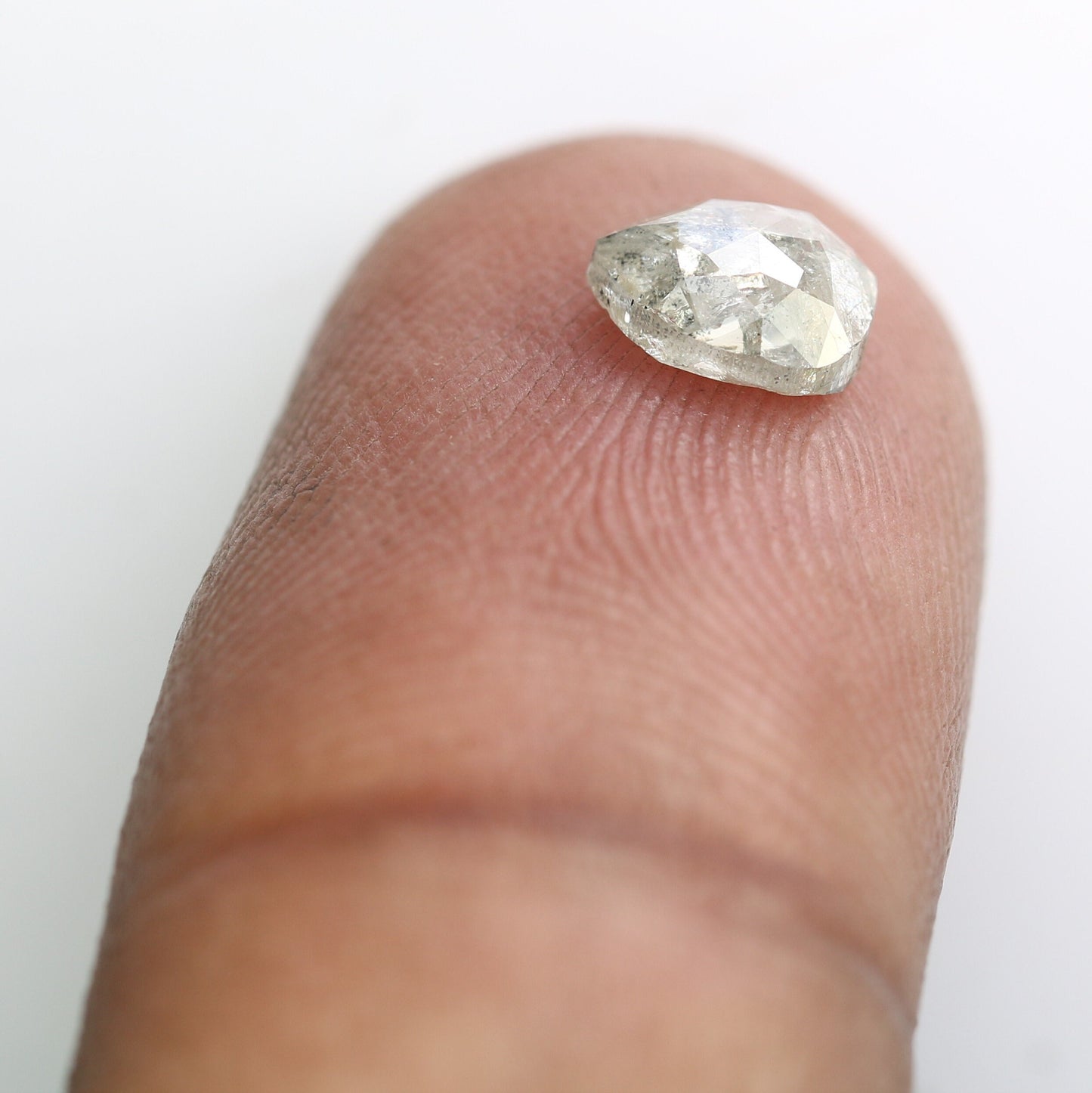 0.88 CT Rose Cut Pear Salt and Pepper Galaxy Diamond For Bezel RingFor Gold Ring Diamonds