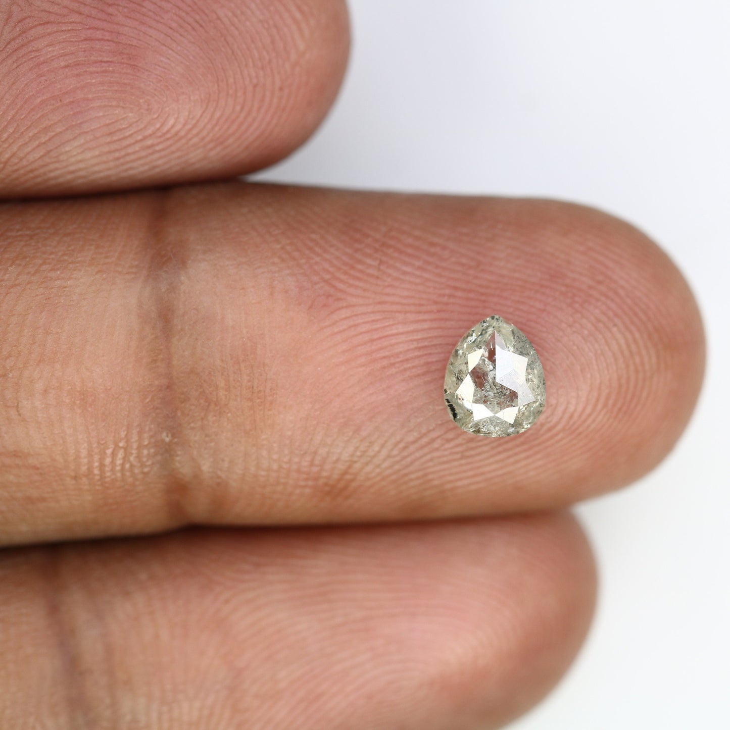 0.88 CT Rose Cut Pear Salt and Pepper Galaxy Diamond For Bezel RingFor Gold Ring Diamonds