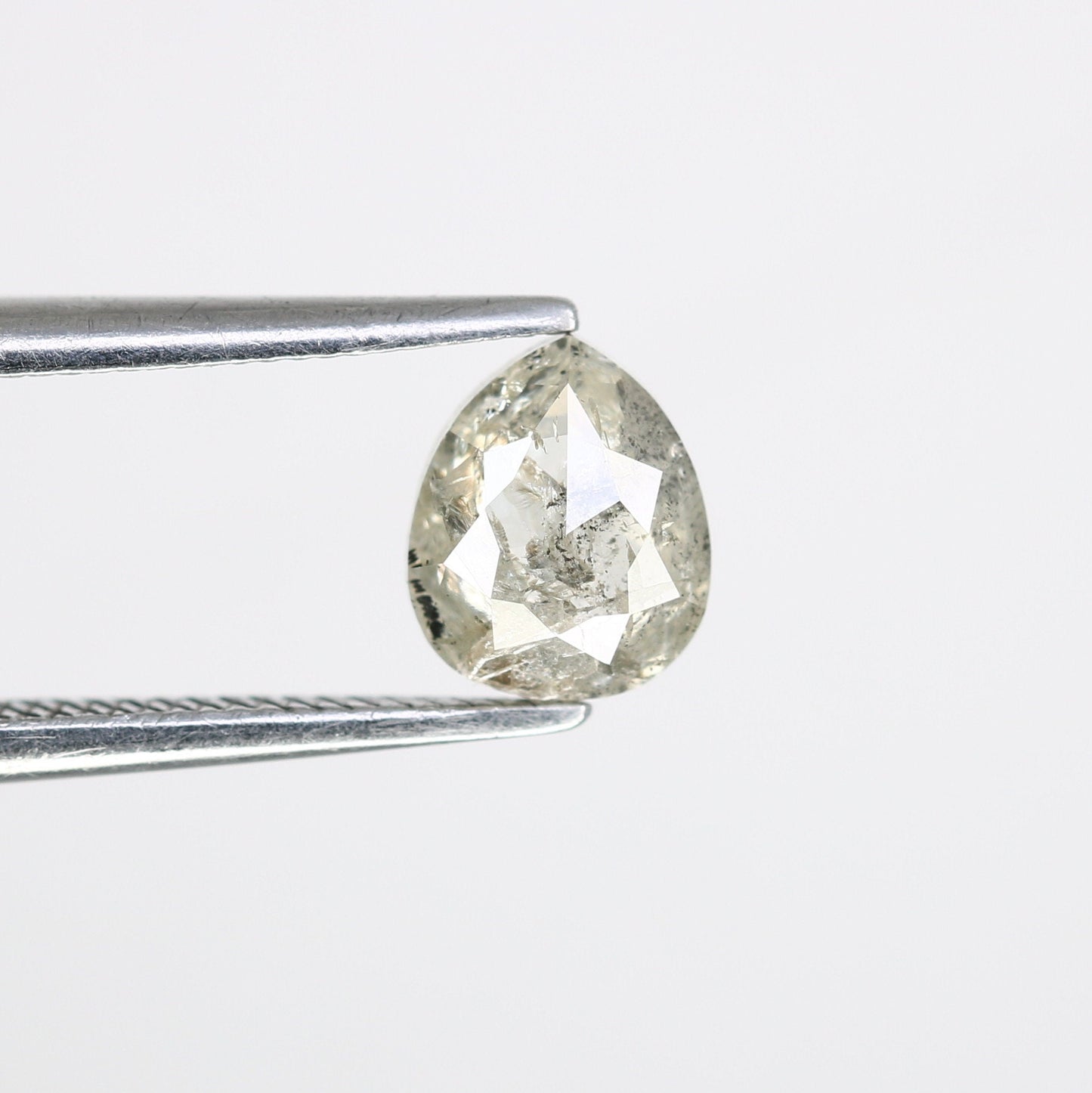 0.88 CT Rose Cut Pear Salt and Pepper Galaxy Diamond For Bezel RingFor Gold Ring Diamonds