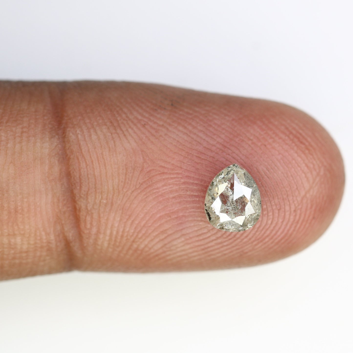 0.88 CT Rose Cut Pear Salt and Pepper Galaxy Diamond For Bezel RingFor Gold Ring Diamonds