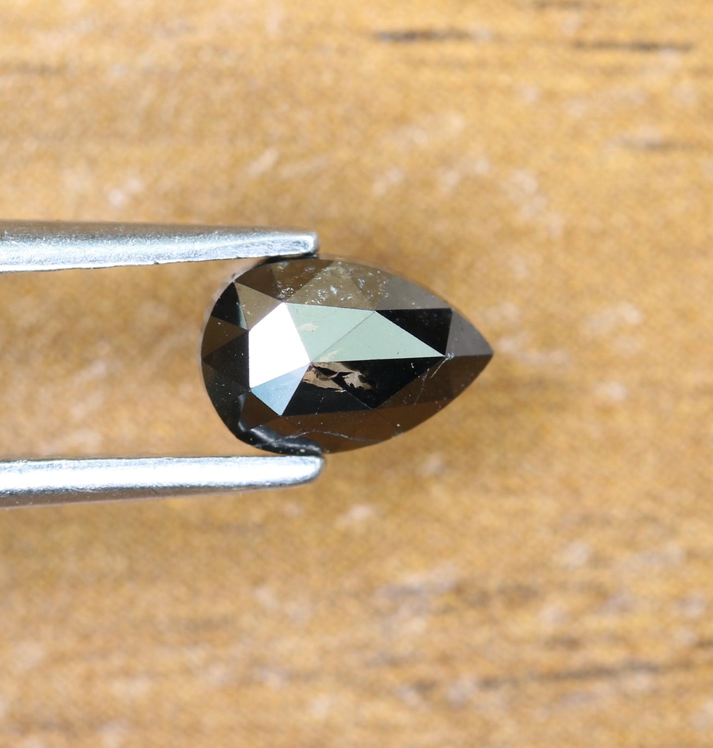 0.53 CT Black Pear Cut Salt And Pepper Diamond For Engagement/Wedding RingFor Gold Ring Diamonds