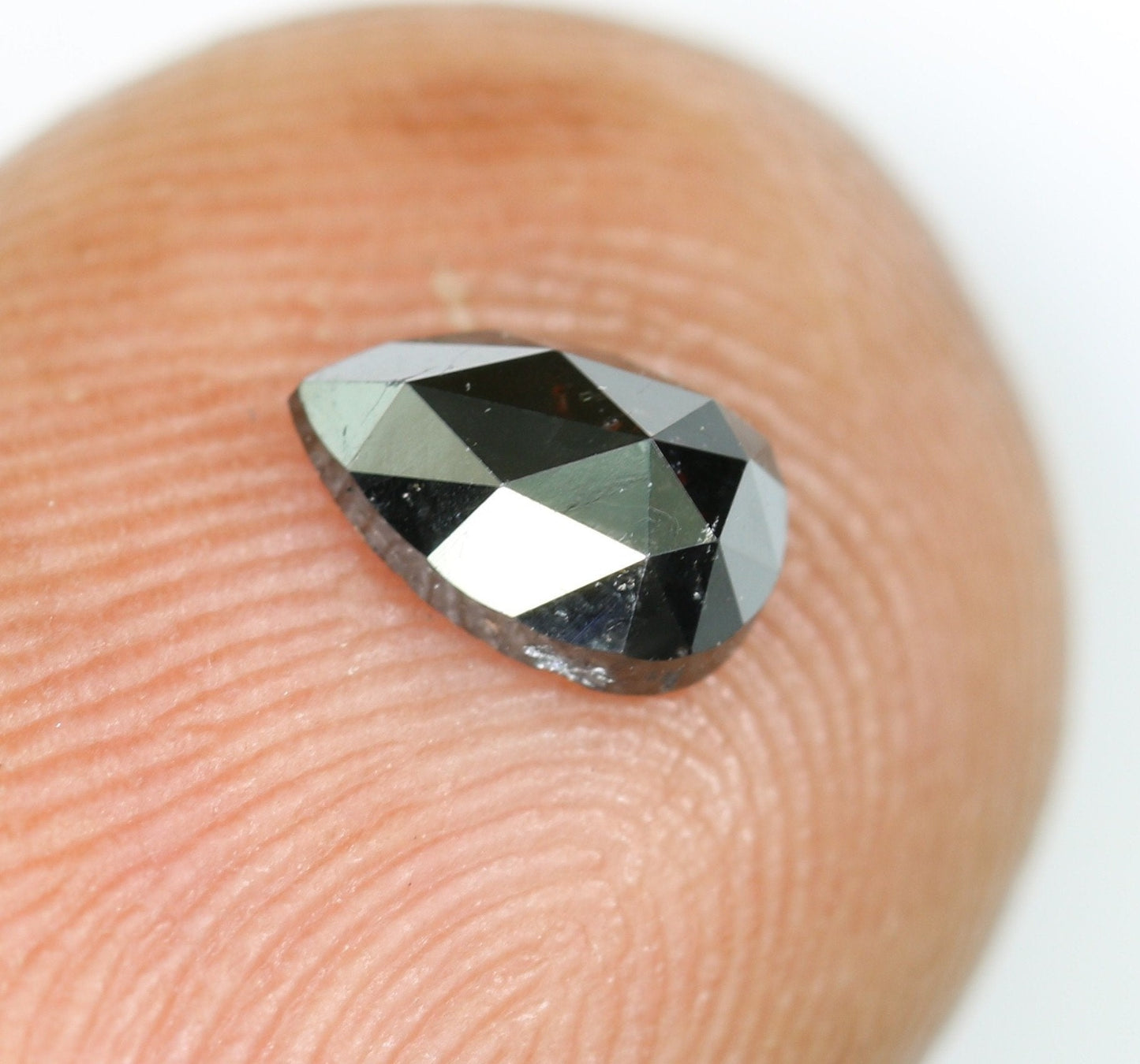 0.53 CT Black Pear Cut Salt And Pepper Diamond For Engagement/Wedding RingFor Gold Ring Diamonds