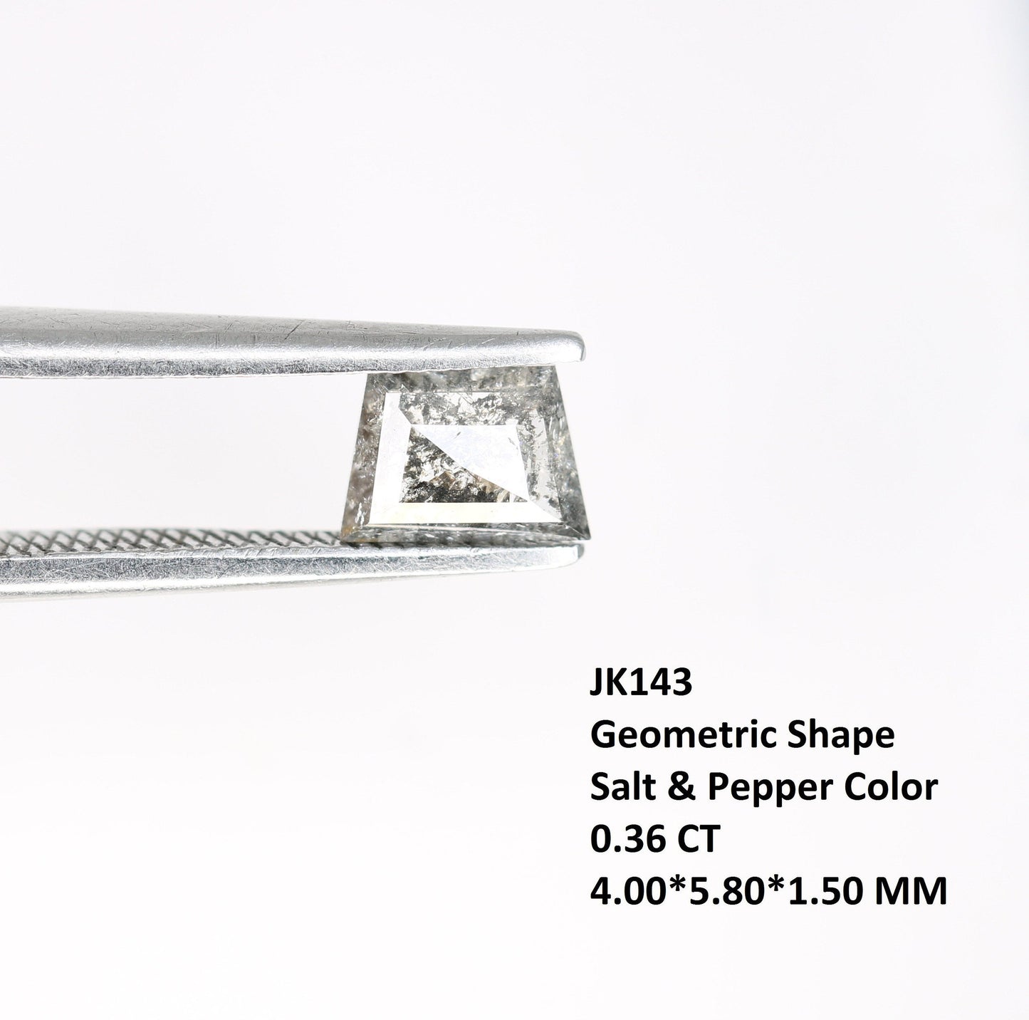 0.36 CT Geometric Cut Salt and Pepper Diamond For handmade necklace pendant Black/Grey crystal Diamond for Engagement Gold Ring Gift for Her