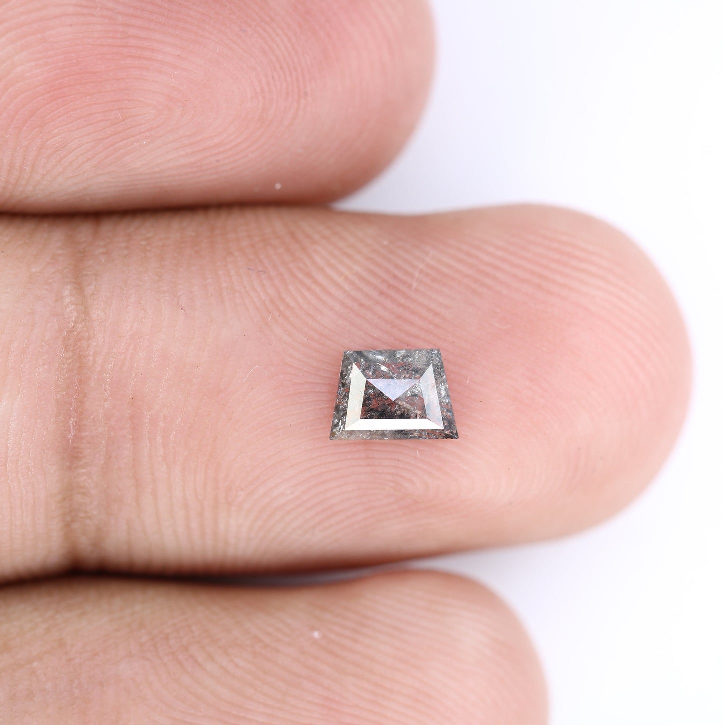 0.36 CT Geometric Cut Salt and Pepper Diamond For handmade necklace pendant Black/Grey crystal Diamond for Engagement Gold Ring Gift for Her
