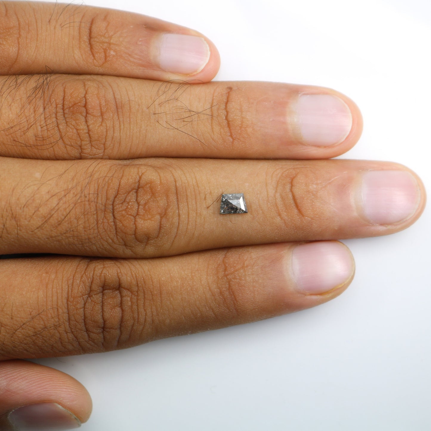 0.36 CT Geometric Cut Salt and Pepper Diamond For handmade necklace pendant Black/Grey crystal Diamond for Engagement Gold Ring Gift for Her