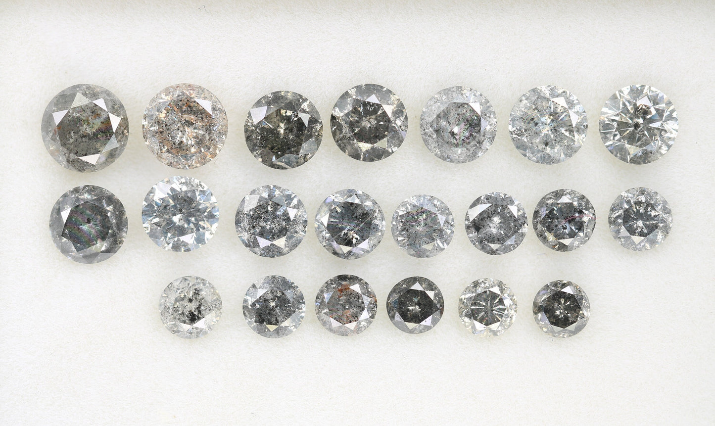 Lot of Salt and Pepper Diamonds | Natural Round Rose Cut Gemstones | Loose Diamonds for Gold Jewelry | Unique Gifts for Men and Women