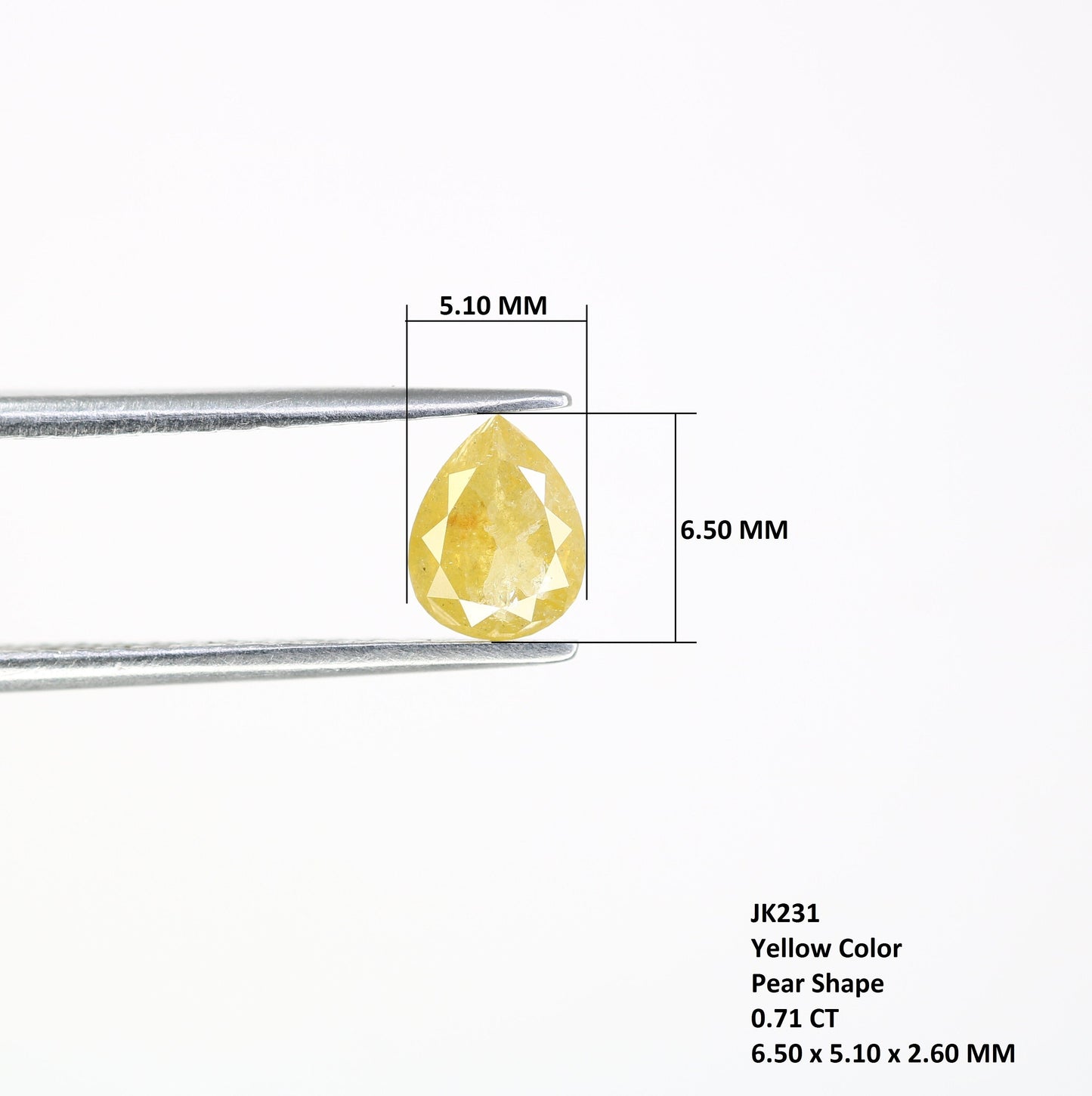 Loose Yellow Rose Cut Pear Rustic Diamond | Unique Gold Ring | Natural Diamond Jewelry