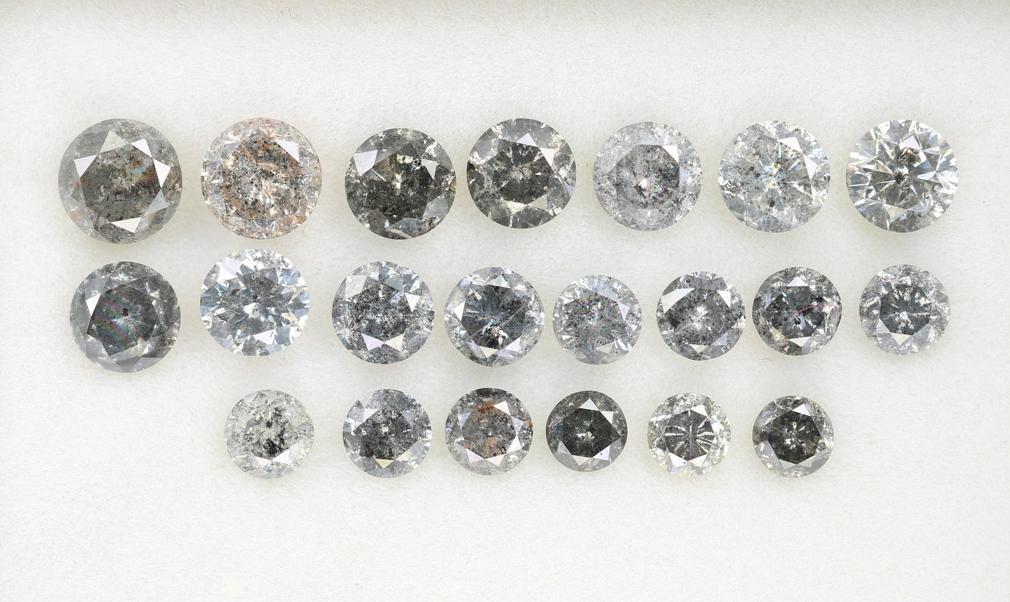 Lot of Salt and Pepper Diamonds | Natural Round Rose Cut Gemstones | Loose Diamonds for Gold Jewelry | Unique Gifts for Men and Women