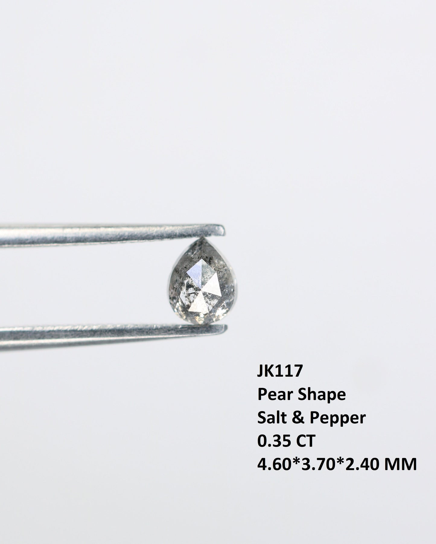 0.35 CT Pear Shape Diamond For Salt and Pepper Engagement RingFor Gold Ring Diamonds