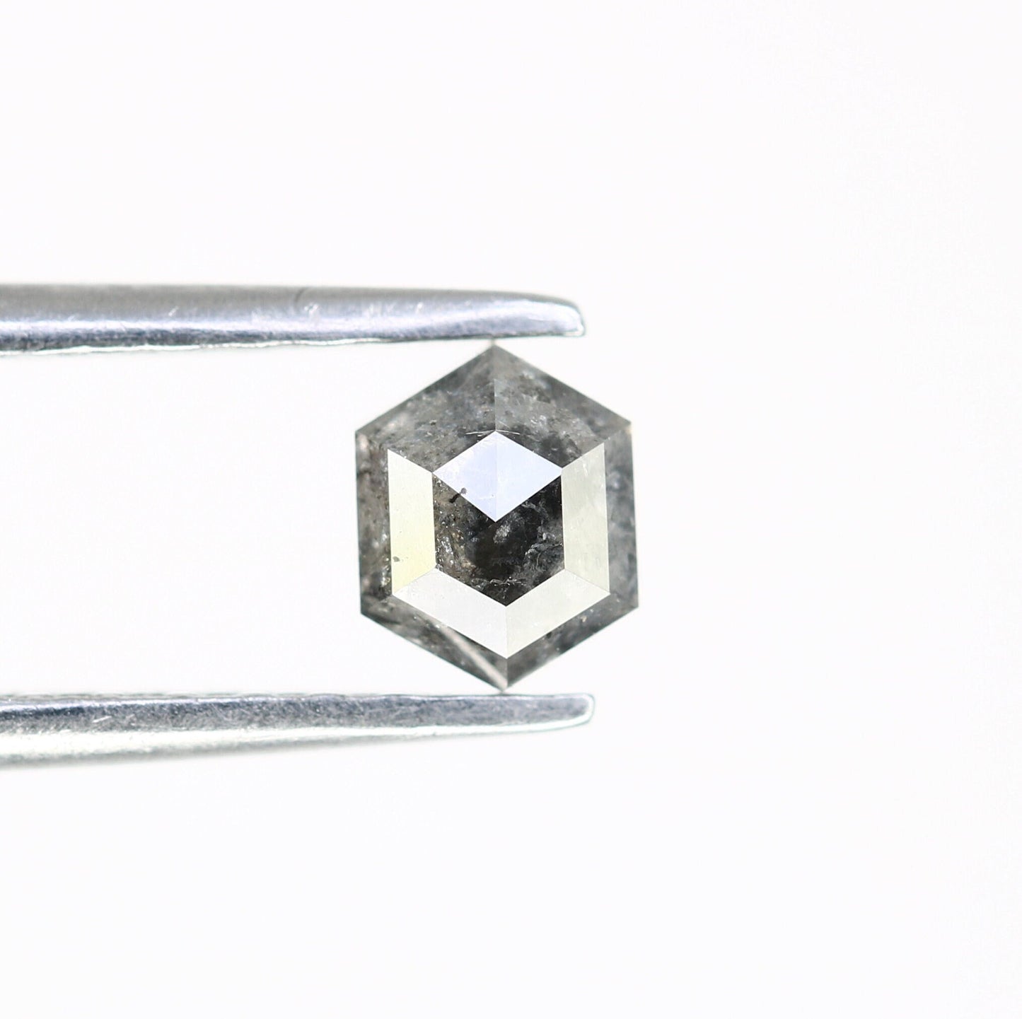 0.54 CT Hexagon Cut Salt and Pepper Diamond - Natural Hexagon Diamond - Salt and Pepper Ring - Gift for Wifey - Gift for mother - jewelry