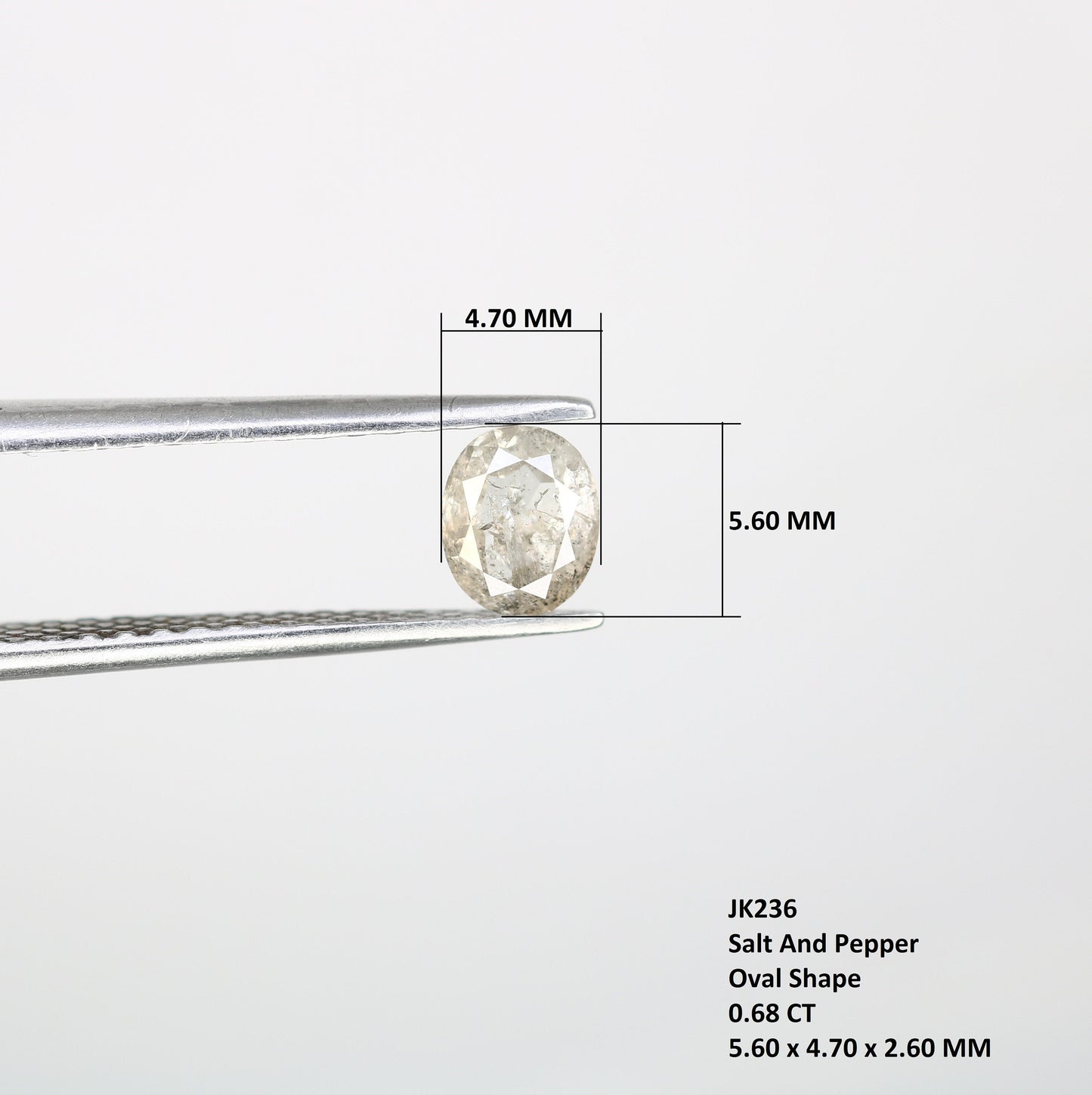Salt and Pepper Oval Cut Diamond - Ideal for Engagement Rings & Elegant Gold Ring Jewelry for Unique Style