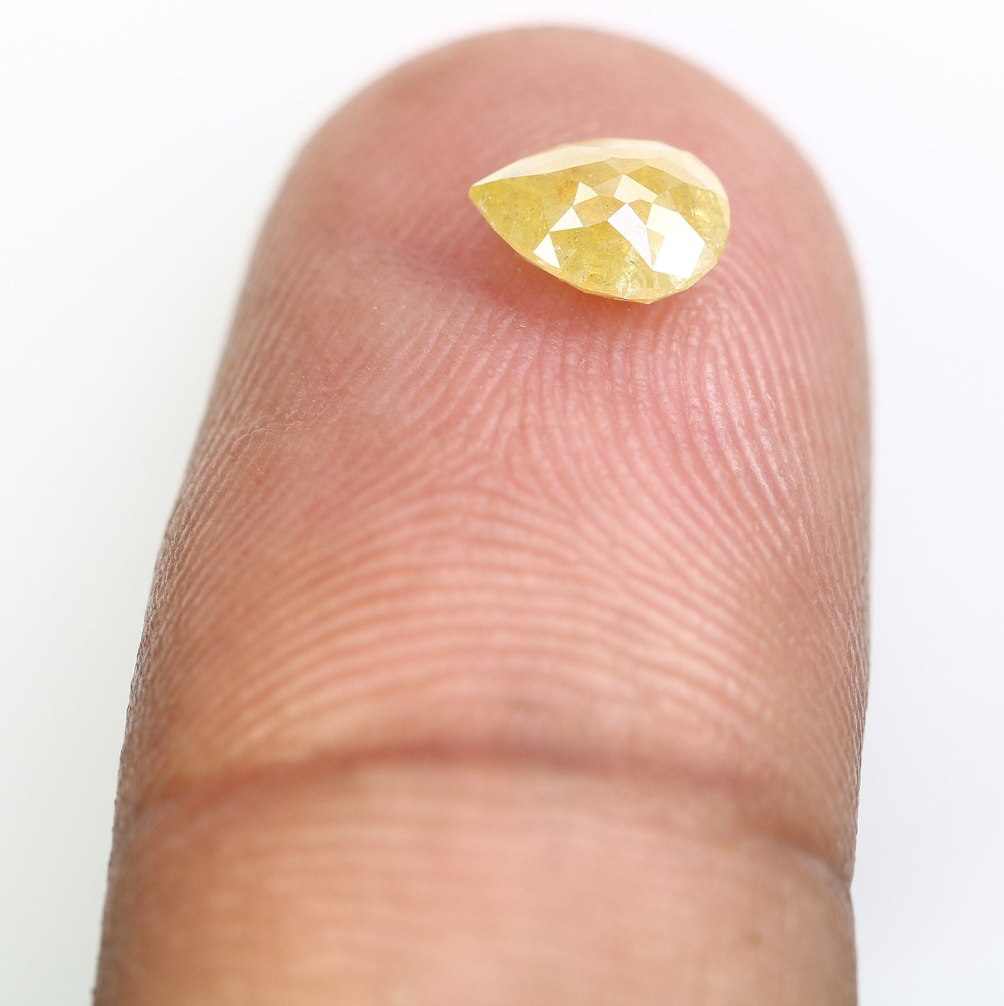 Loose Yellow Rose Cut Pear Rustic Diamond | Unique Gold Ring | Natural Diamond Jewelry