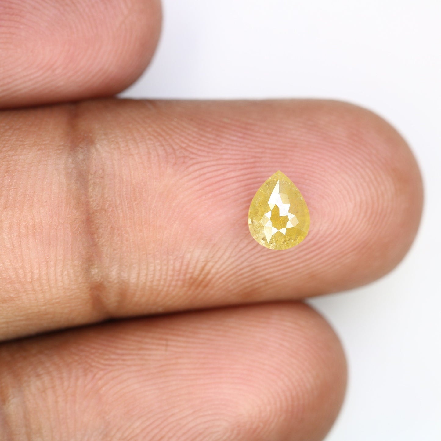 Loose Yellow Rose Cut Pear Rustic Diamond | Unique Gold Ring | Natural Diamond Jewelry