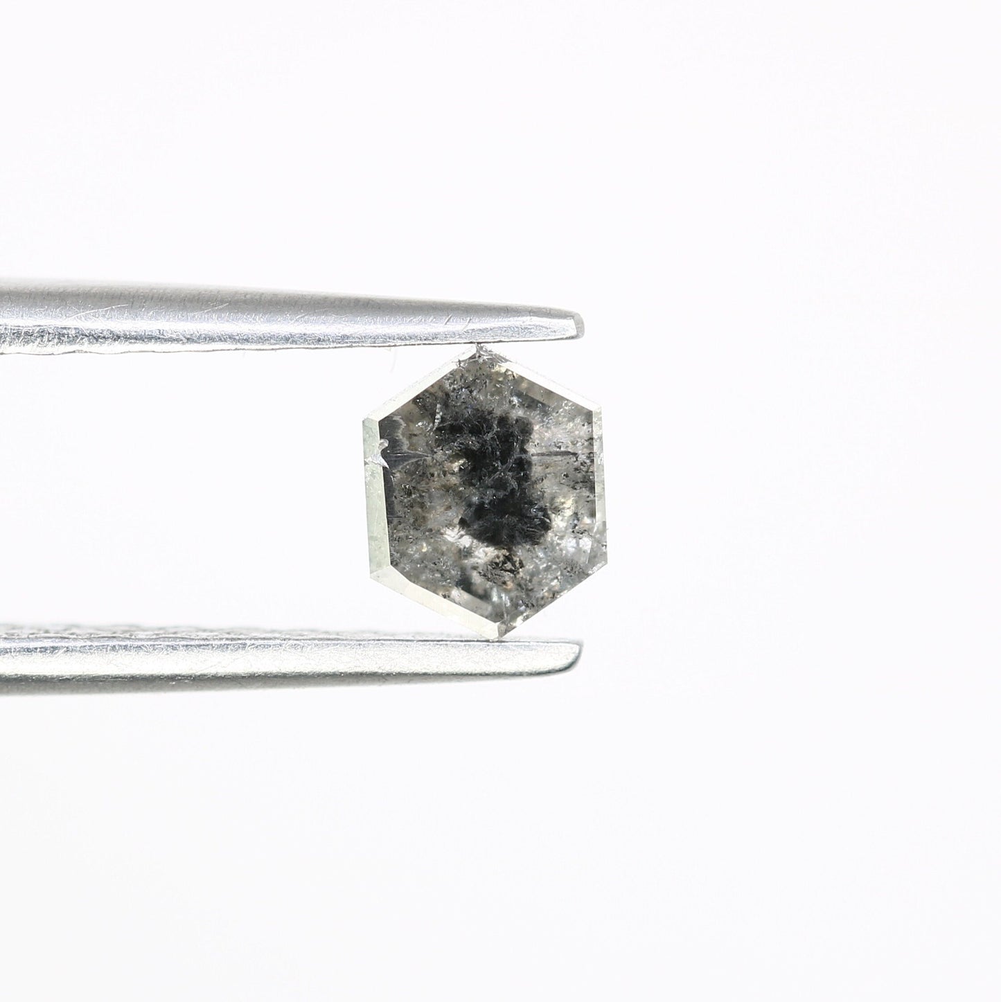 0.54 CT Hexagon Cut Salt and Pepper Diamond - Natural Hexagon Diamond - Salt and Pepper Ring - Gift for Wifey - Gift for mother - jewelry