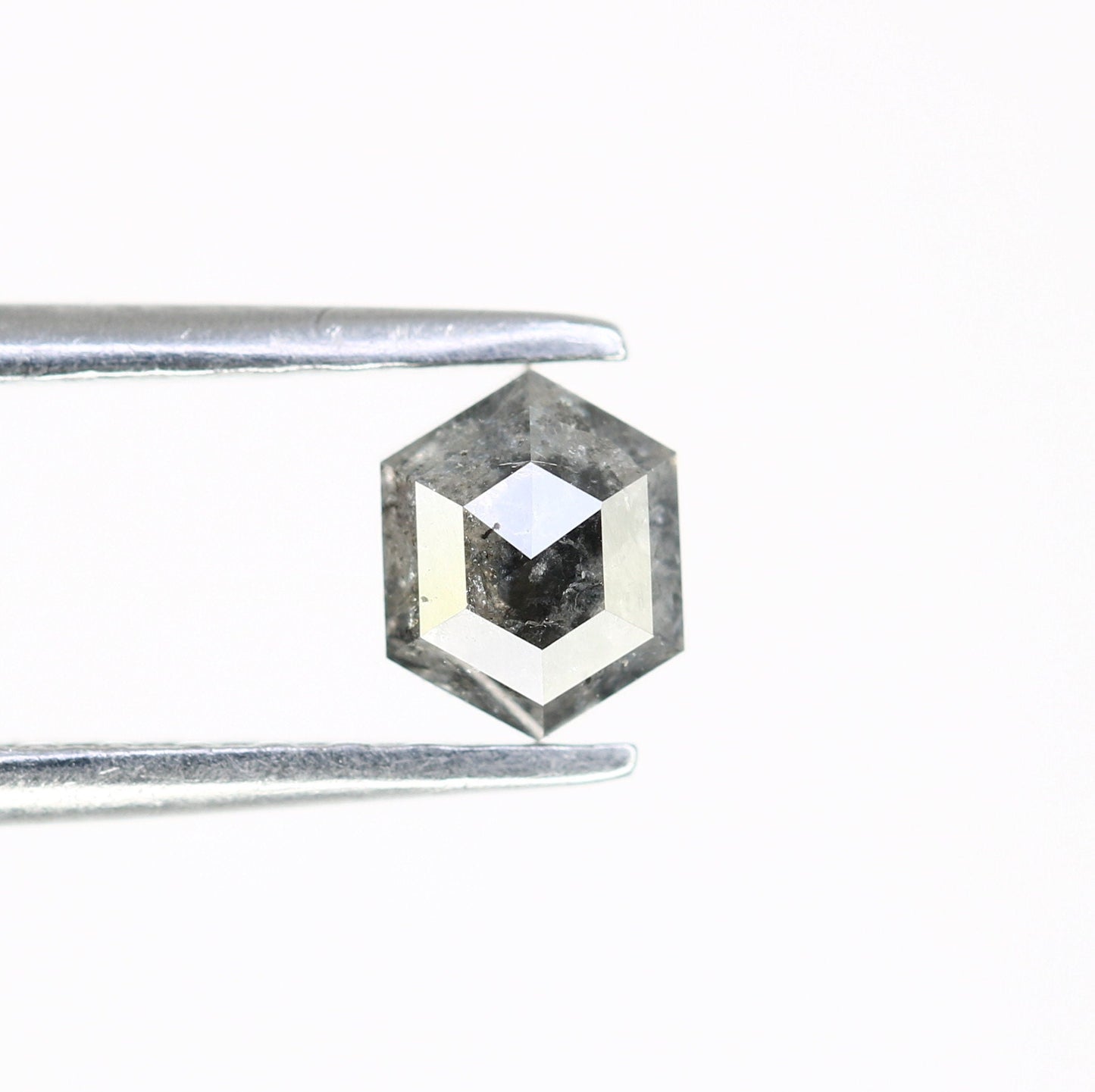 0.54 CT Hexagon Cut Salt and Pepper Diamond - Natural Hexagon Diamond - Salt and Pepper Ring - Gift for Wifey - Gift for mother - jewelry