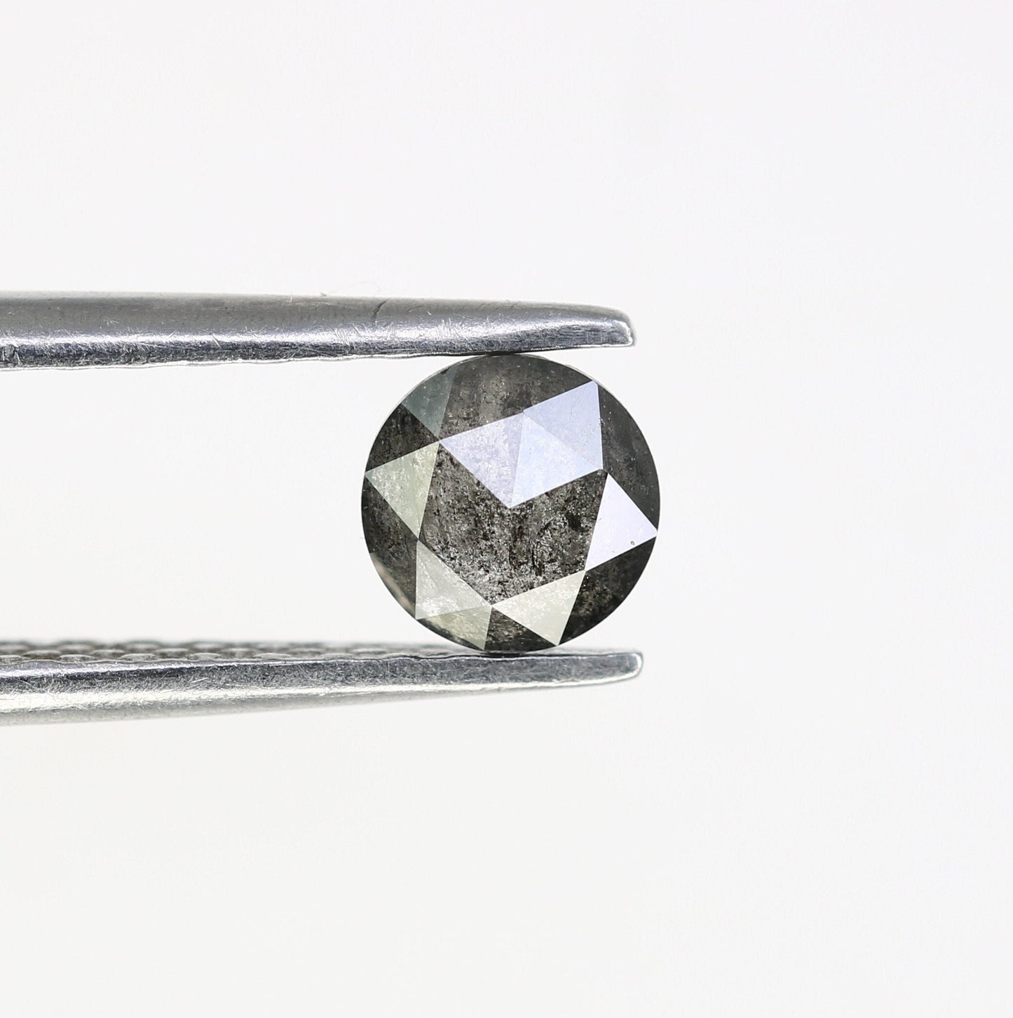 0.53 CT Rose Cut Round Salt And Pepper Real Diamond For Proposal Ring ll Gift For Girlfriend ll Gift For Wife ll Gift For Daughter Diamonds
