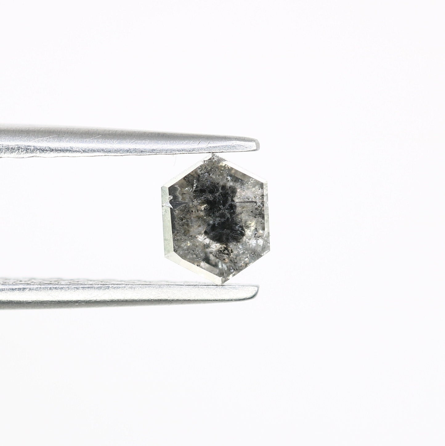 0.54 CT Hexagon Cut Salt and Pepper Diamond - Natural Hexagon Diamond - Salt and Pepper Ring - Gift for Wifey - Gift for mother - jewelry