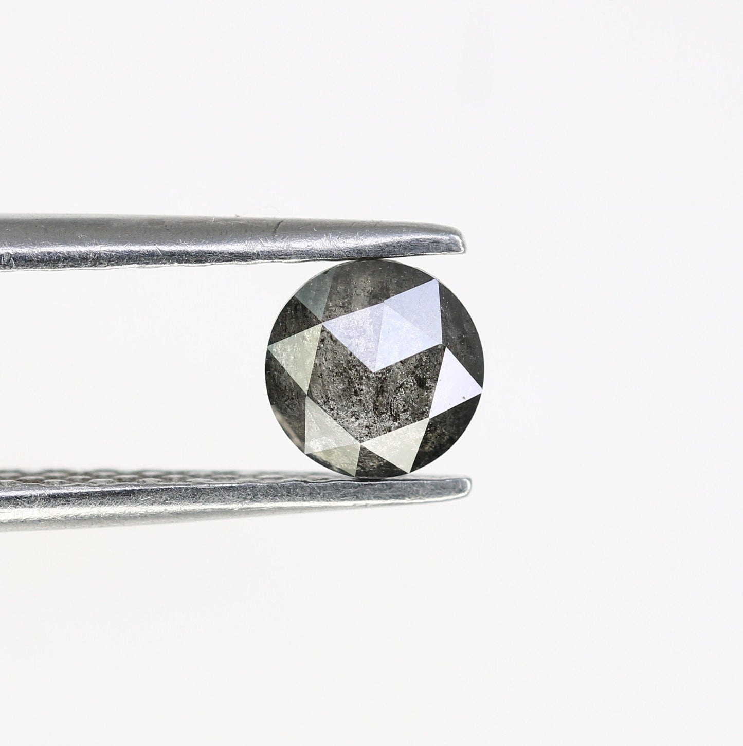 0.53 CT Rose Cut Round Salt And Pepper Real Diamond For Proposal Ring ll Gift For Girlfriend ll Gift For Wife ll Gift For Daughter Diamonds