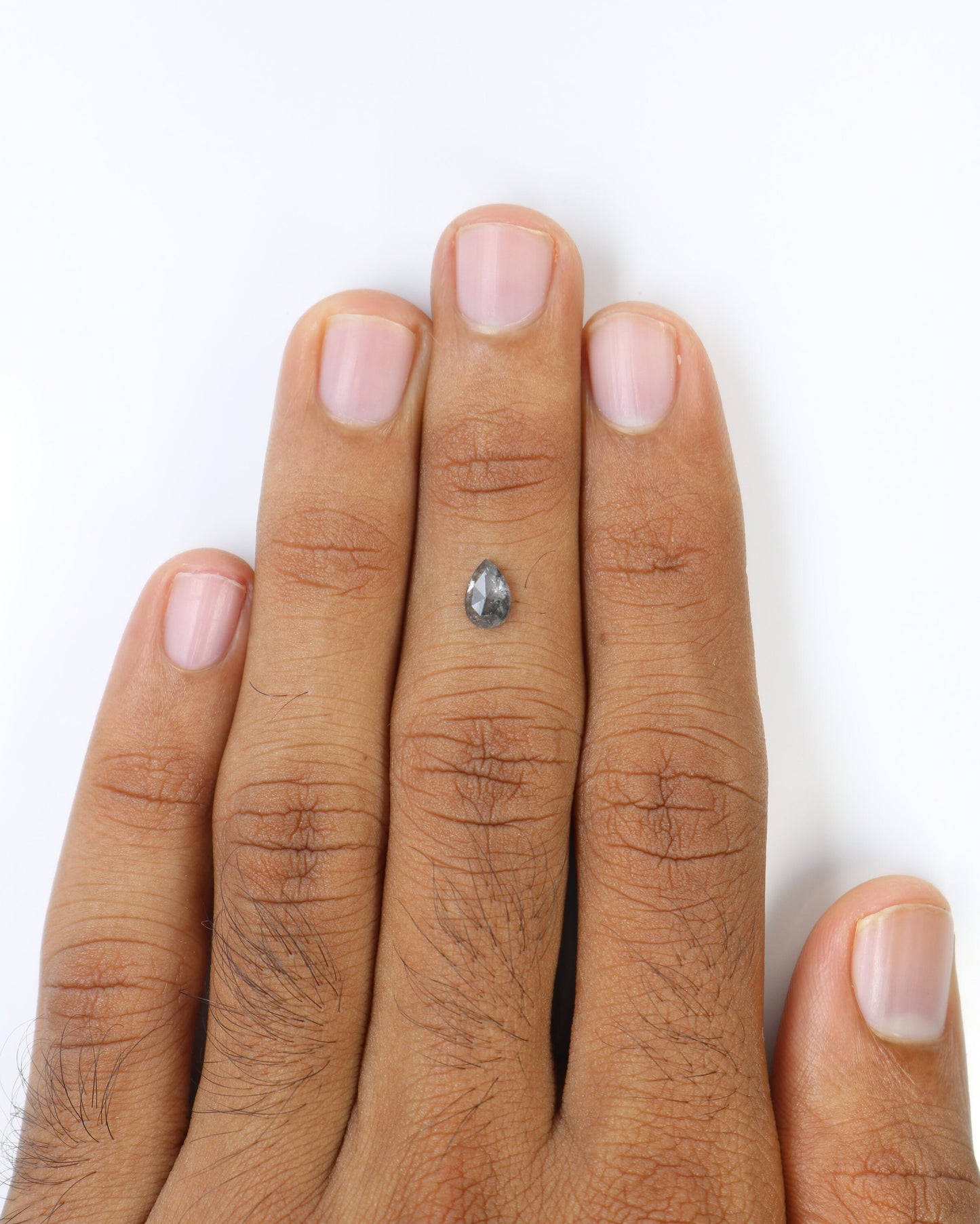 Loose Pear Shape Salt and Pepper Diamond | Unique Gold Ring | Natural Diamond Jewelry