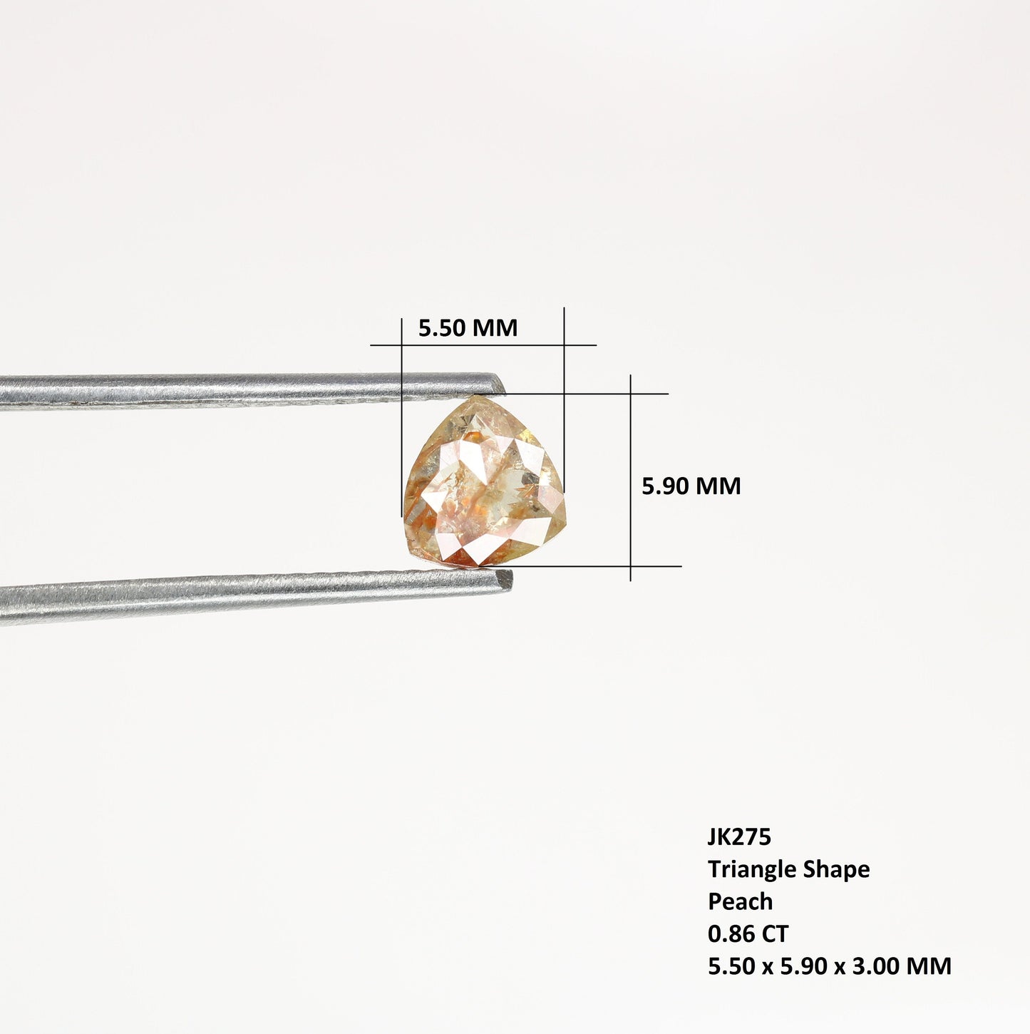 0.86 CT Beautiful Trillion Shape Fancy Natural Peach Diamond For Proposal Ring | Trillion Diamond Ring | Peach Trillion Diamond | Stone Ring
